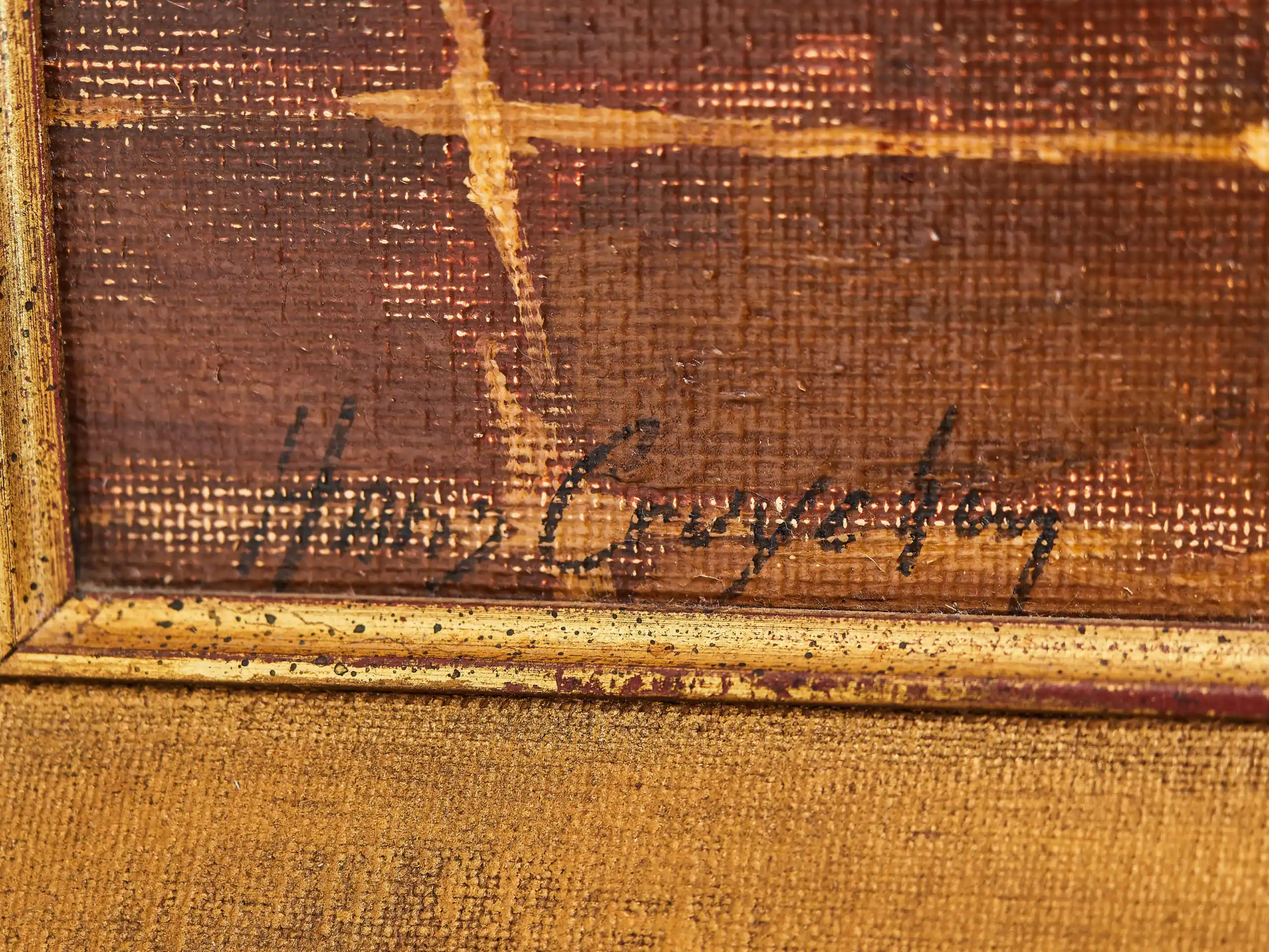 Olejomalba s výjevem z venkovské kuchyně – signováno