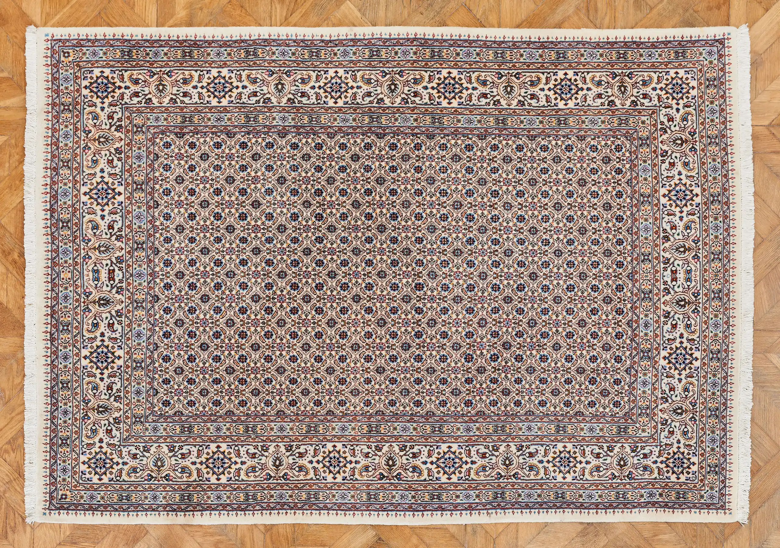 Ručně vázaný perský koberec Moud z Íránu – rozměr 218 x 150 cm