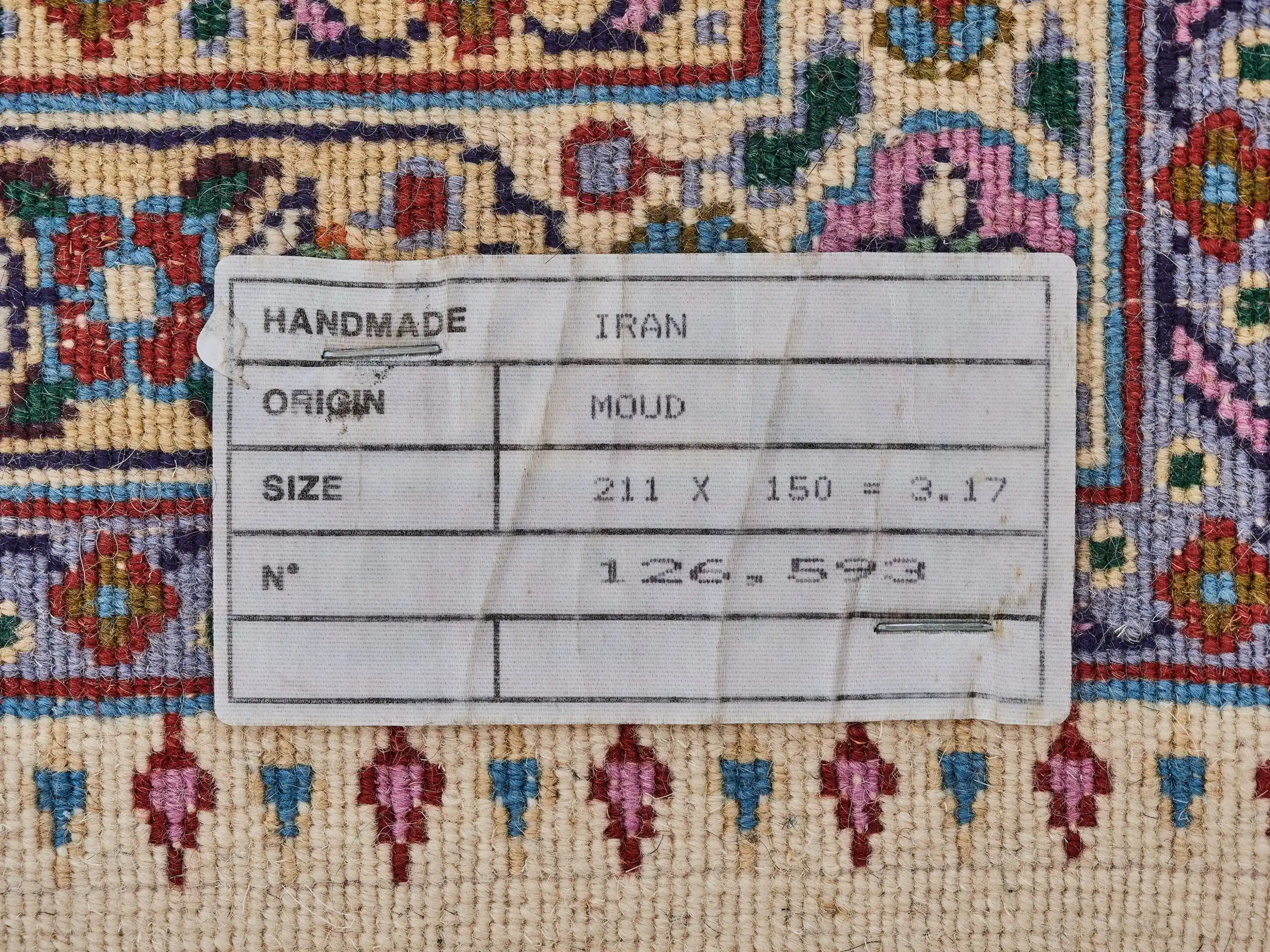 Ručně vázaný perský koberec Moud z Íránu – rozměr 218 x 150 cm