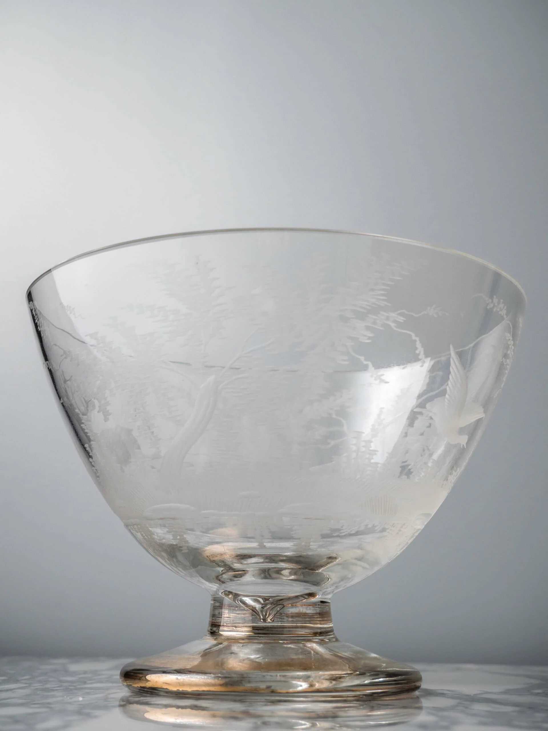 Vzácná starožitná rytá miska z 19. století – Reservé