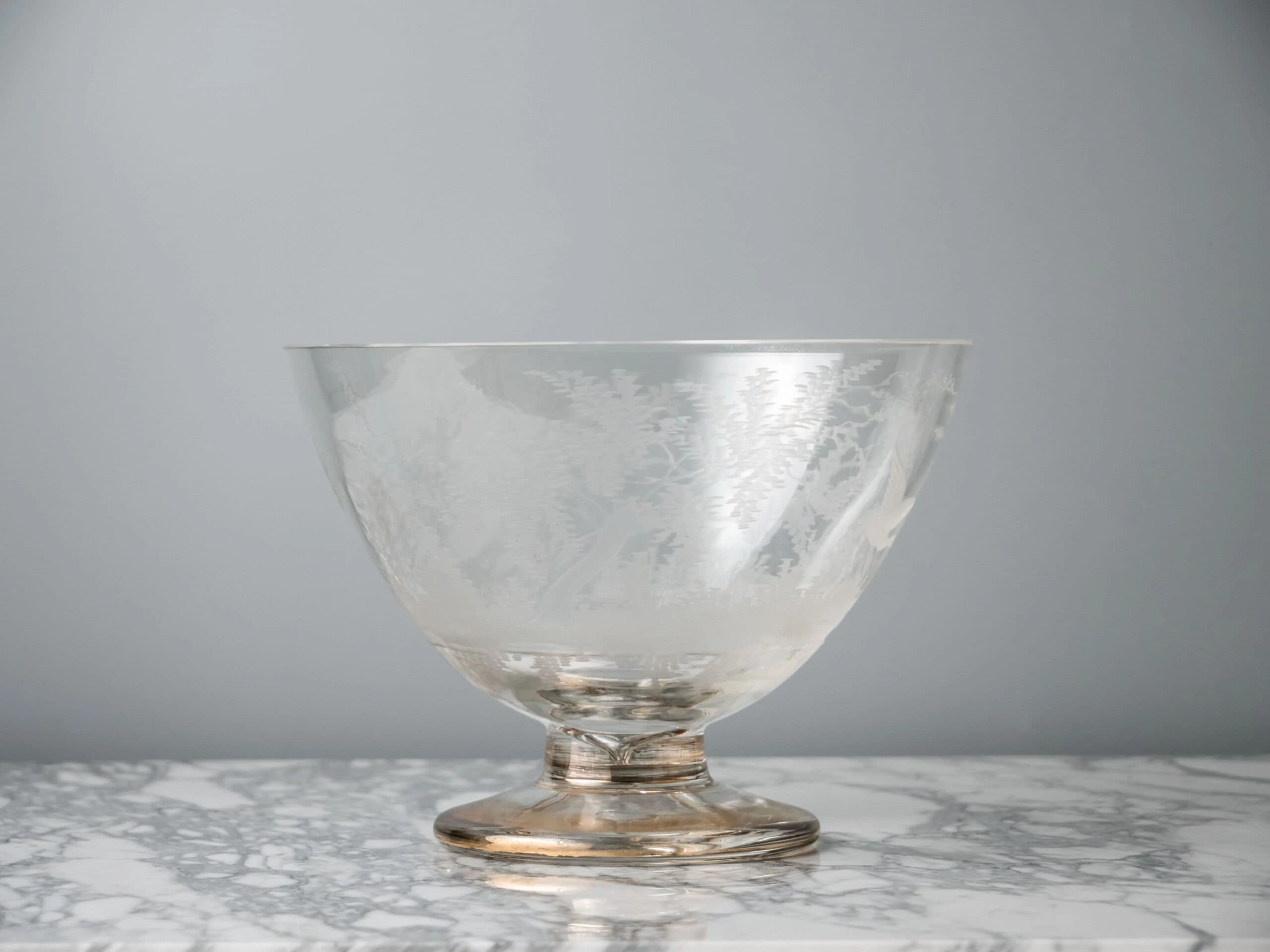 Vzácná starožitná rytá miska z 19. století – Reservé