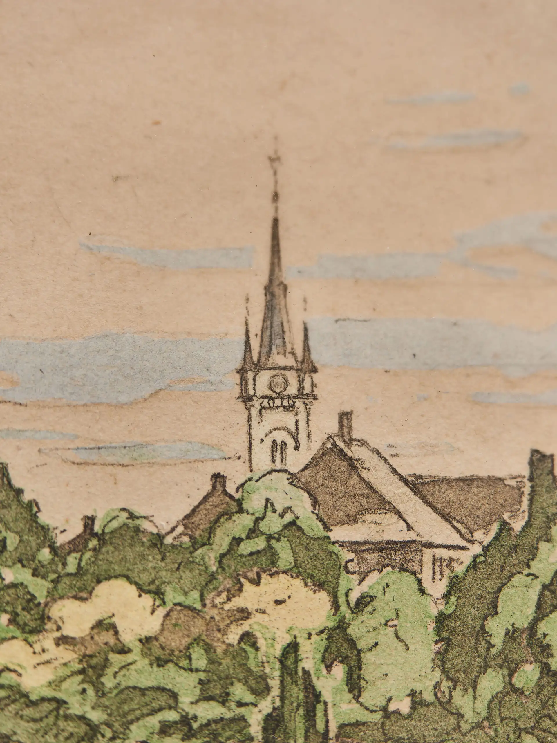 Jan C. Vondrouš (1884–1970): Čáslav, 1948, grafika na papíře
