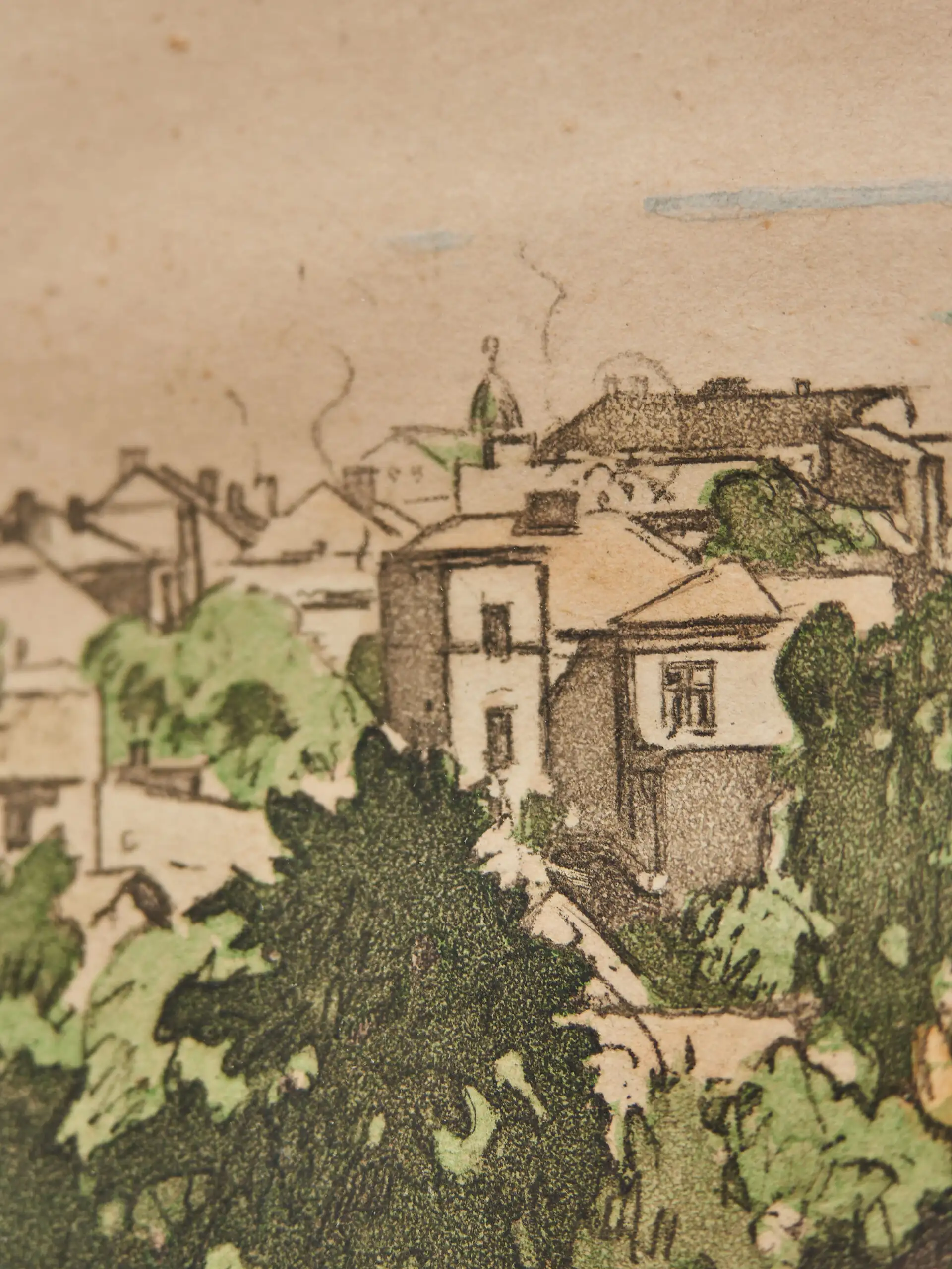 Jan C. Vondrouš (1884–1970): Čáslav, 1948, grafika na papíře