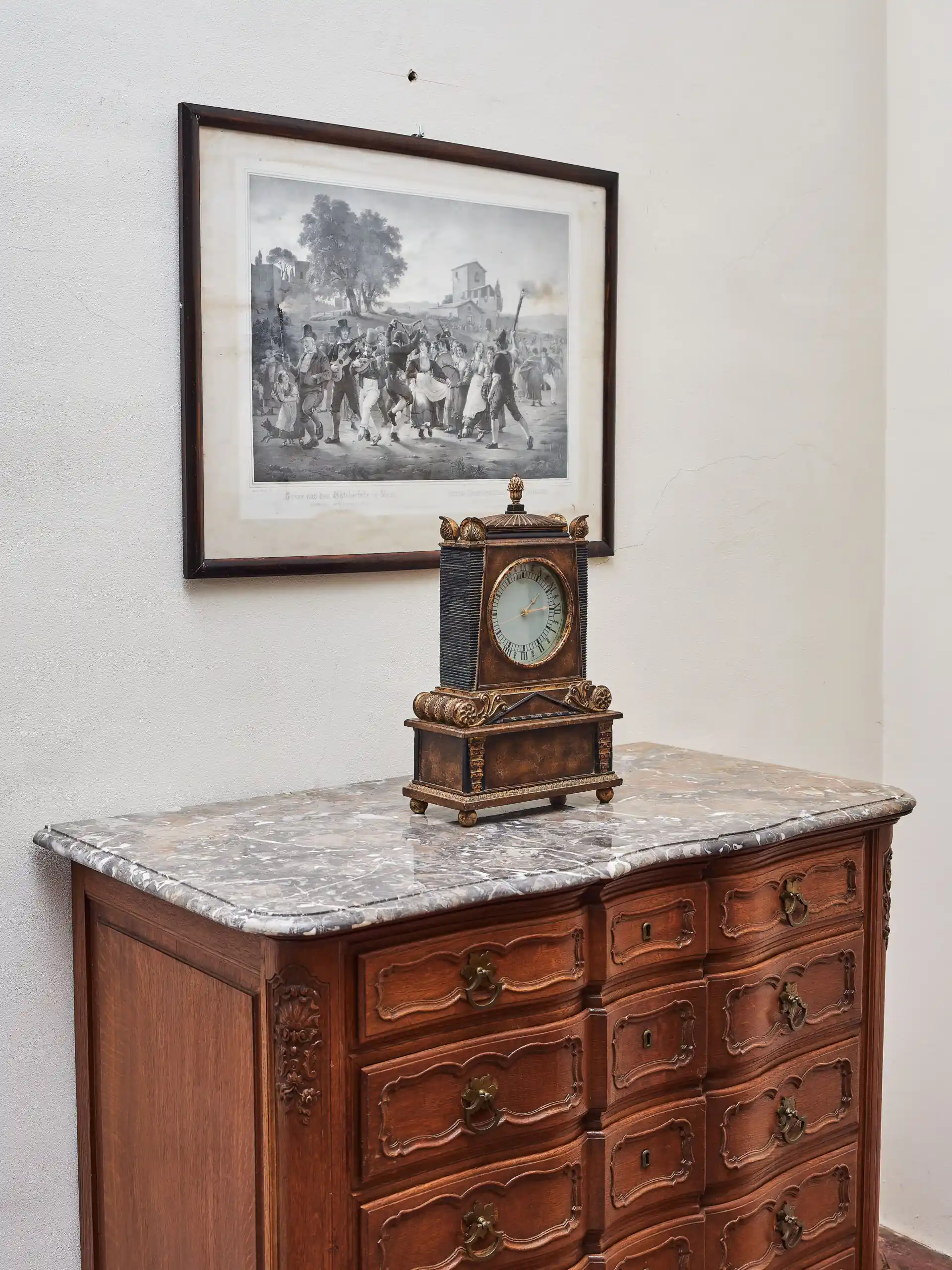 Litografie Scéna říjnové slavnosti římské, Marstrand 1841, Hanfstaengl Dresden