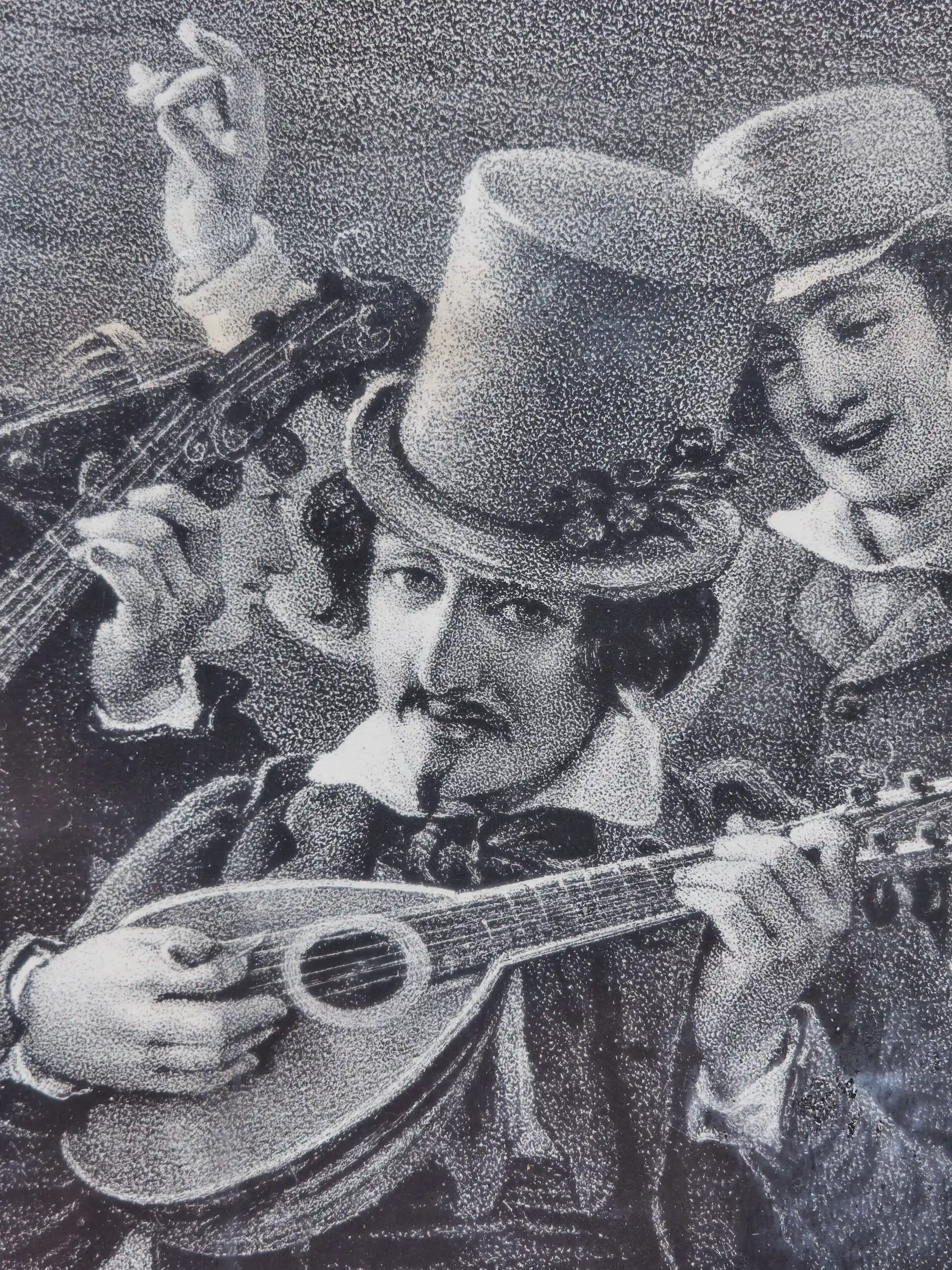 Litografie Scéna říjnové slavnosti římské, Marstrand 1841, Hanfstaengl Dresden