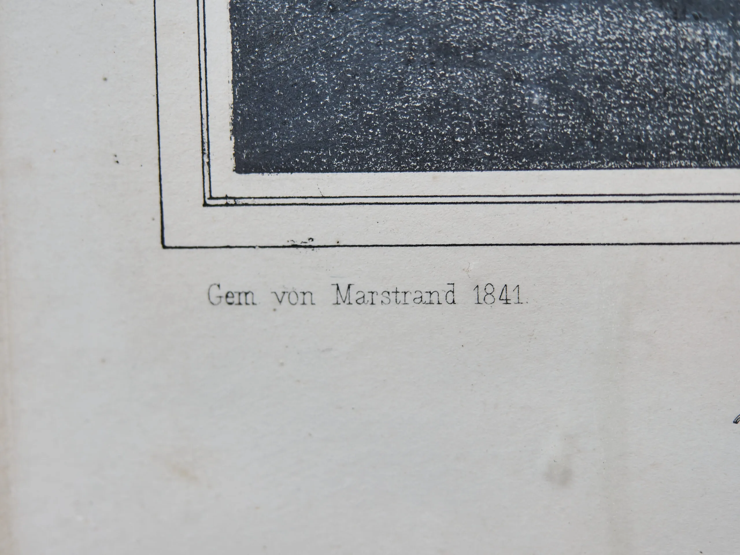 Litografie Scéna říjnové slavnosti římské, Marstrand 1841, Hanfstaengl Dresden