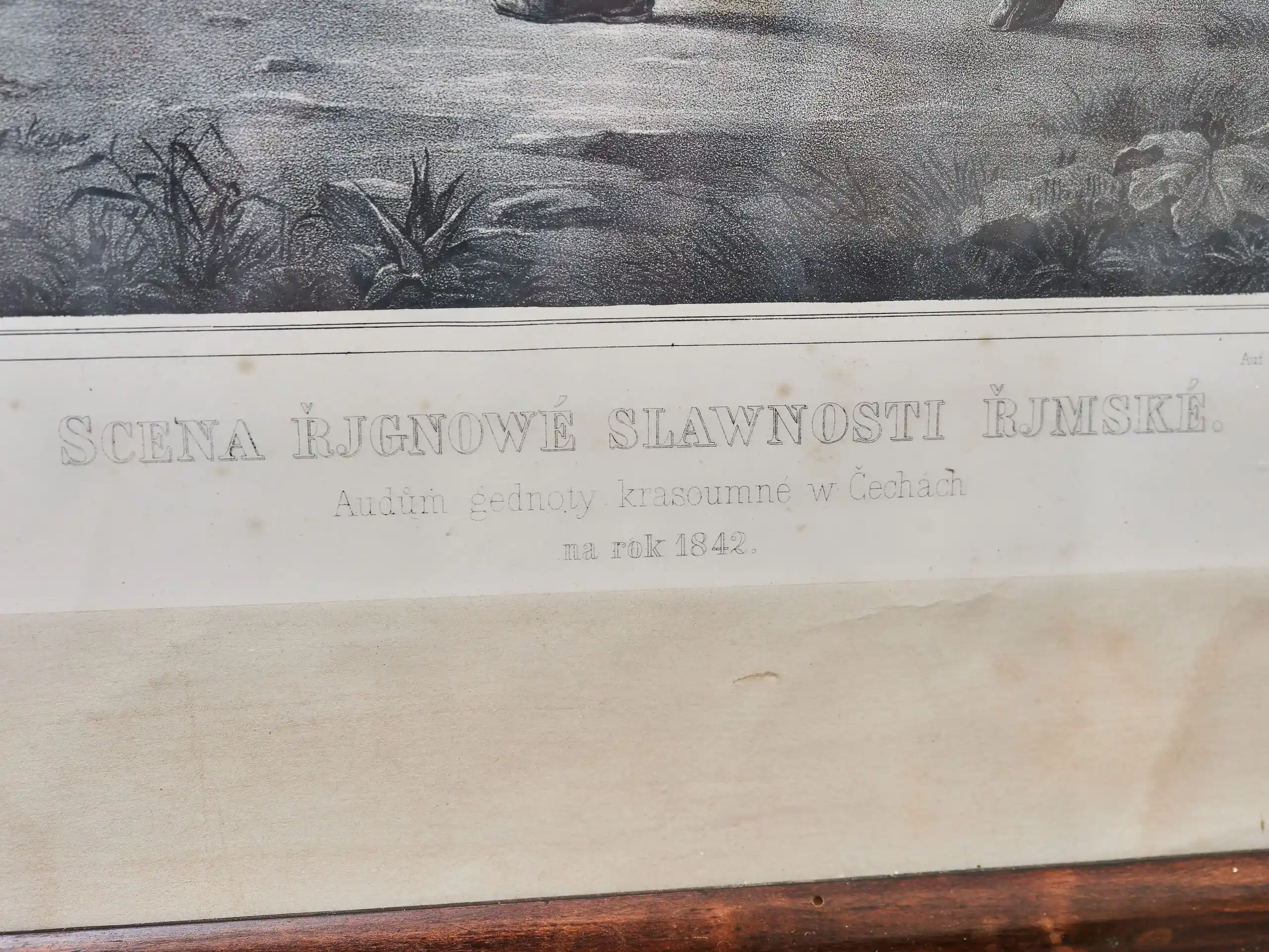 Litografie Scéna říjnové slavnosti římské, Marstrand 1841, Hanfstaengl Dresden