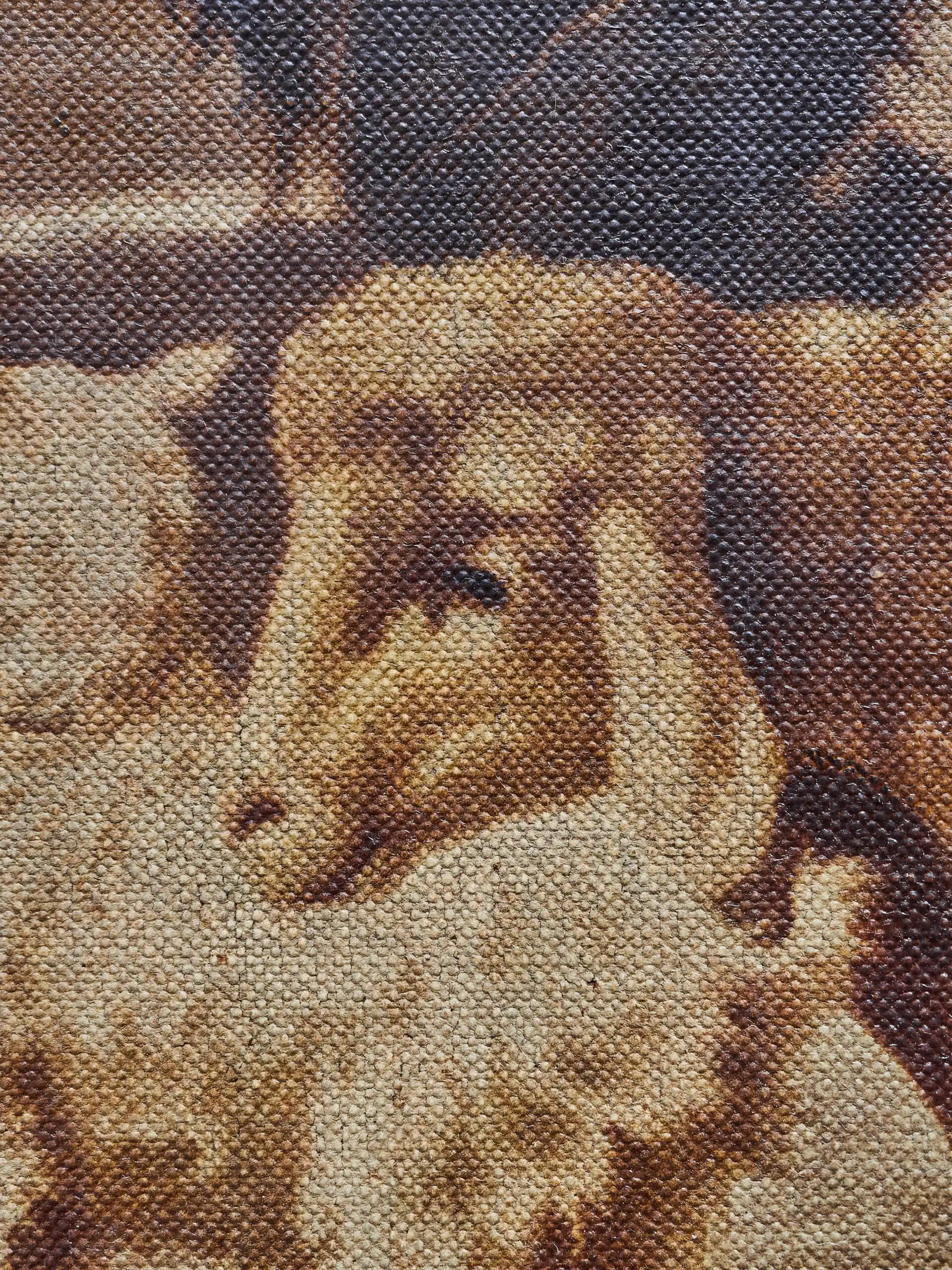 Starožitný tisk na plátně – venkovská zimní scéna s pastevci, kozami a ovcemi ve zlaceném rámu 81 × 103 cm