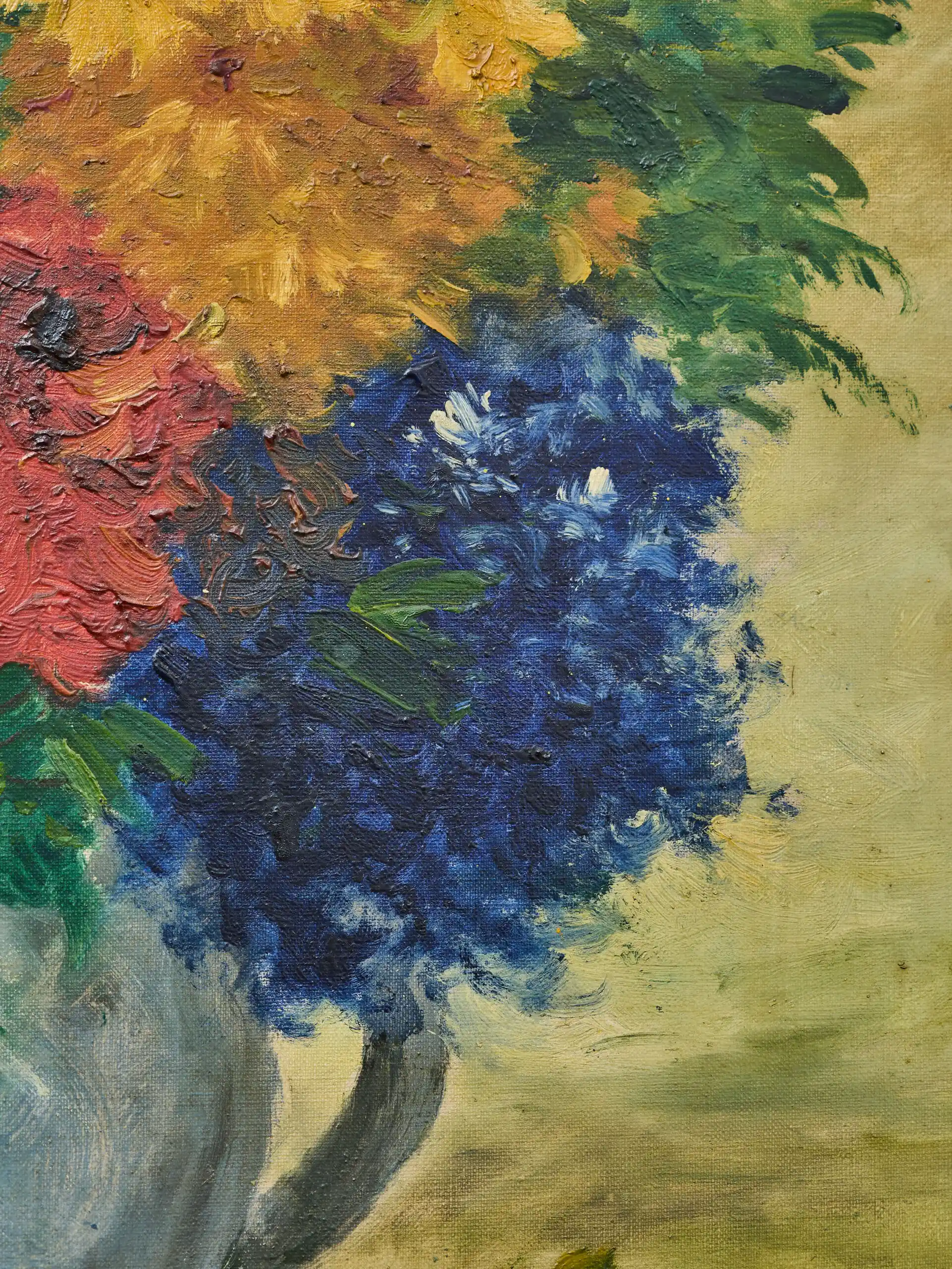 Velký obraz s květinovým zátiším, signováno