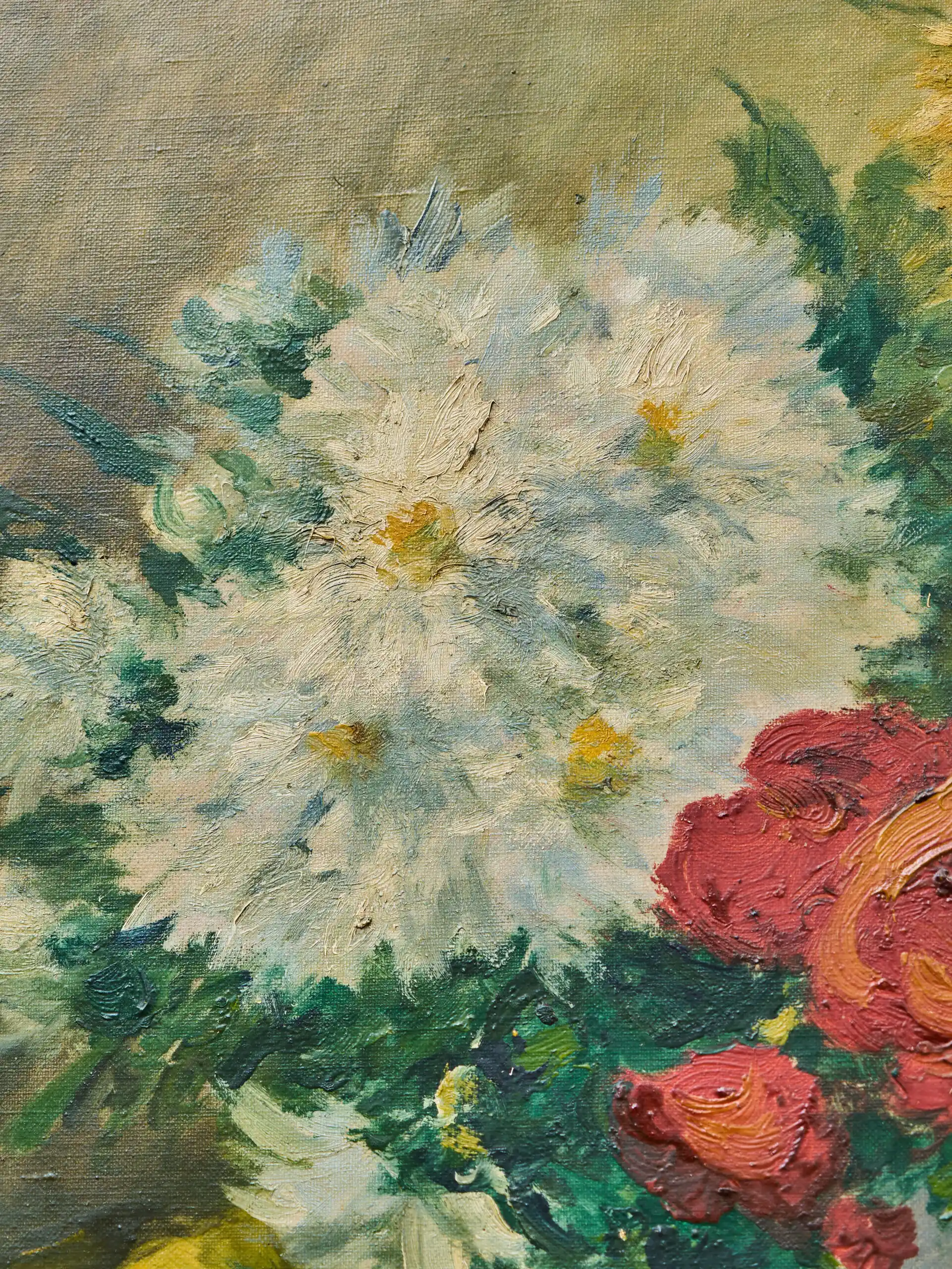 Velký obraz s květinovým zátiším, signováno