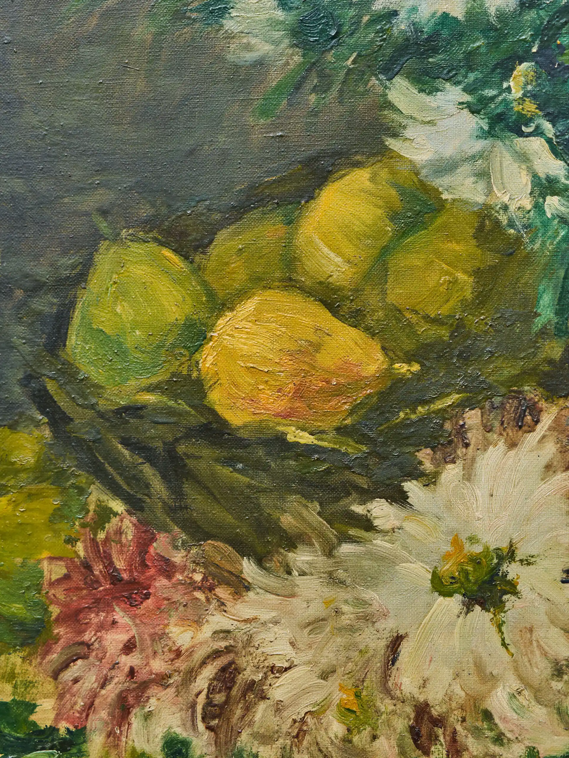 Velký obraz s květinovým zátiším, signováno