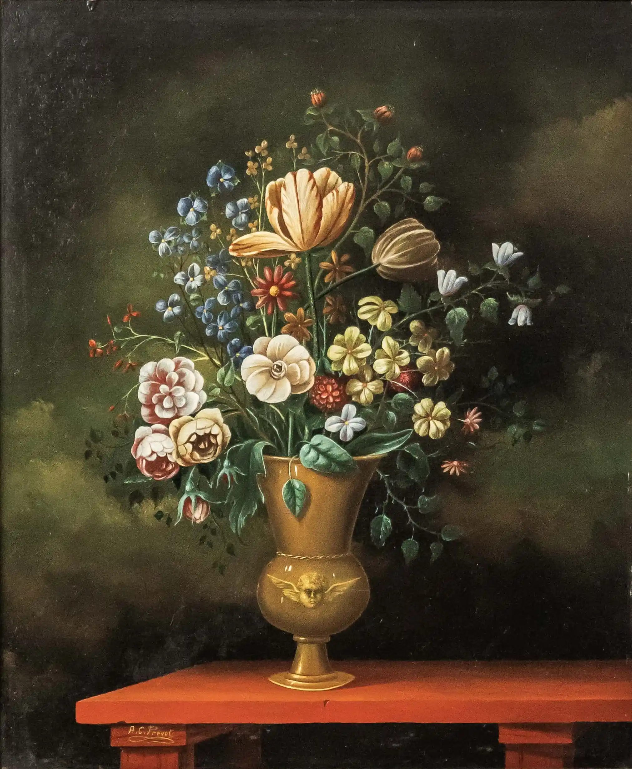 Květinové zátiší v renesančním stylu 78,5 X 69 cm – Reservé Z.P.