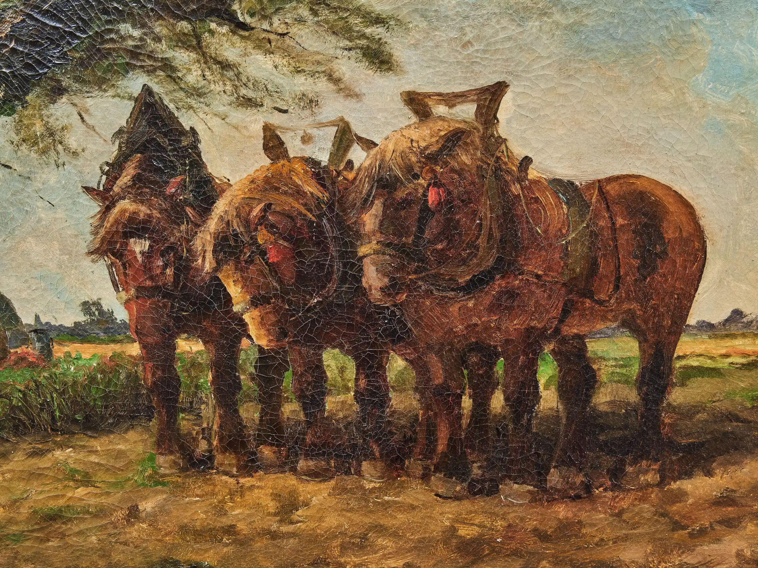 Olejomalba – Sedlák s koňmi při odpočinku – Reservé Z.P.