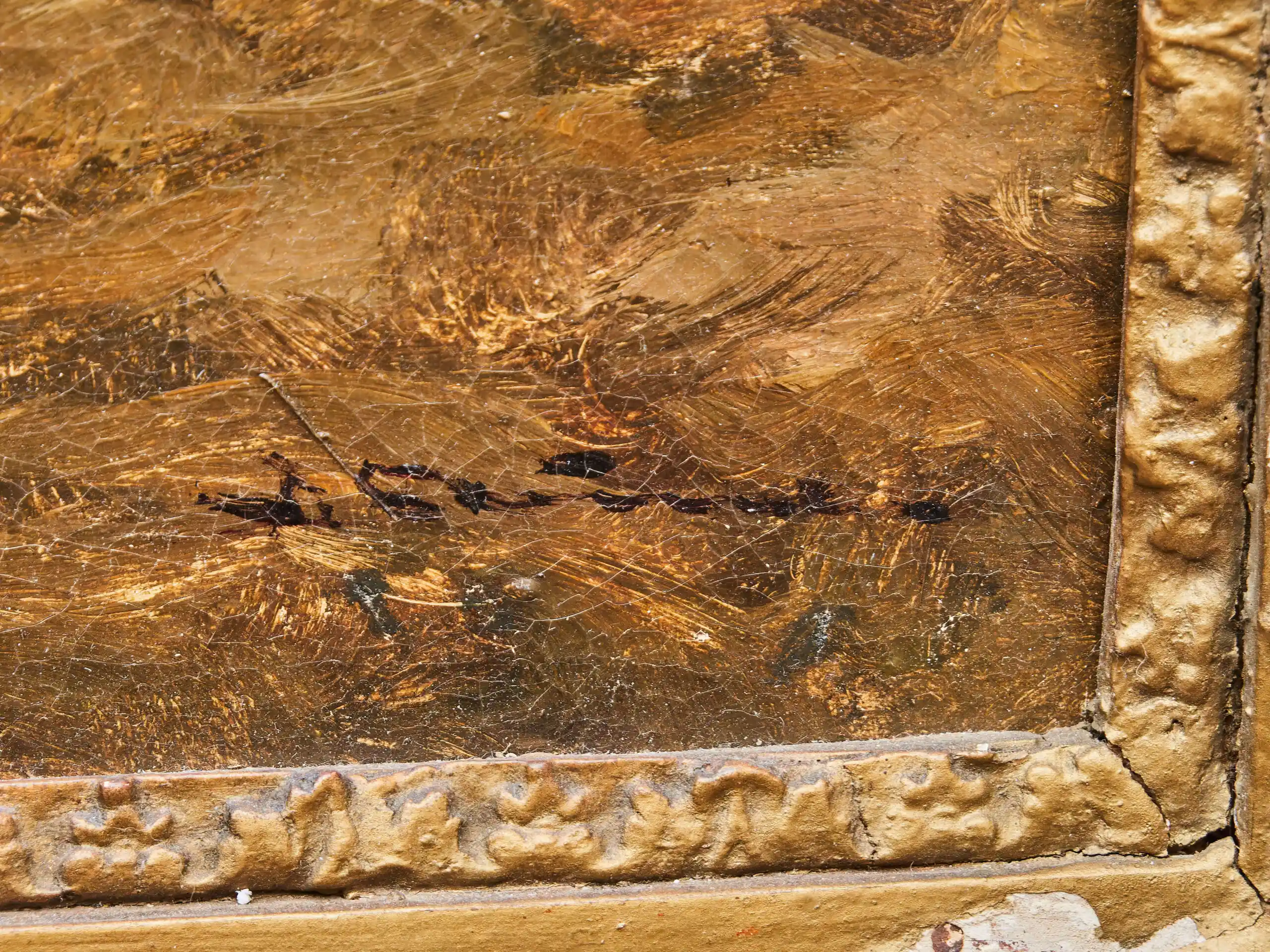 Olejomalba – Sedlák s koňmi při odpočinku – Reservé Z.P.