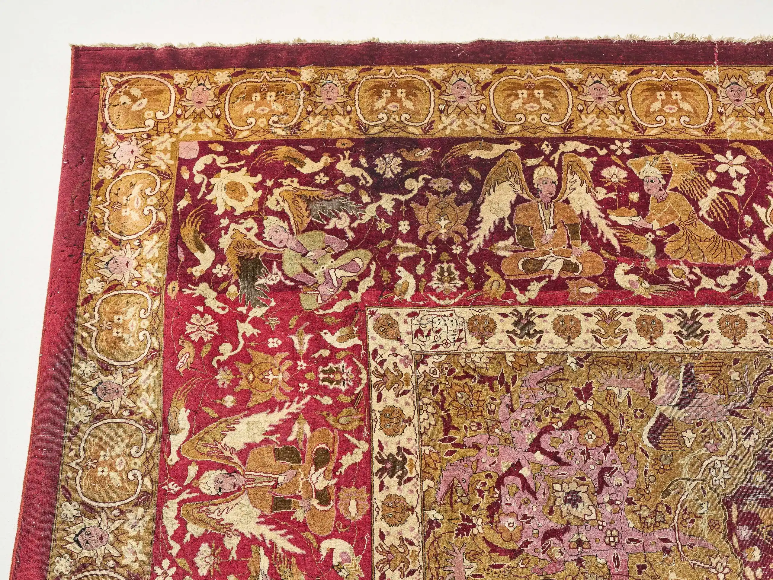 Sběratelský starožitný koberec Tabriz z 18. století