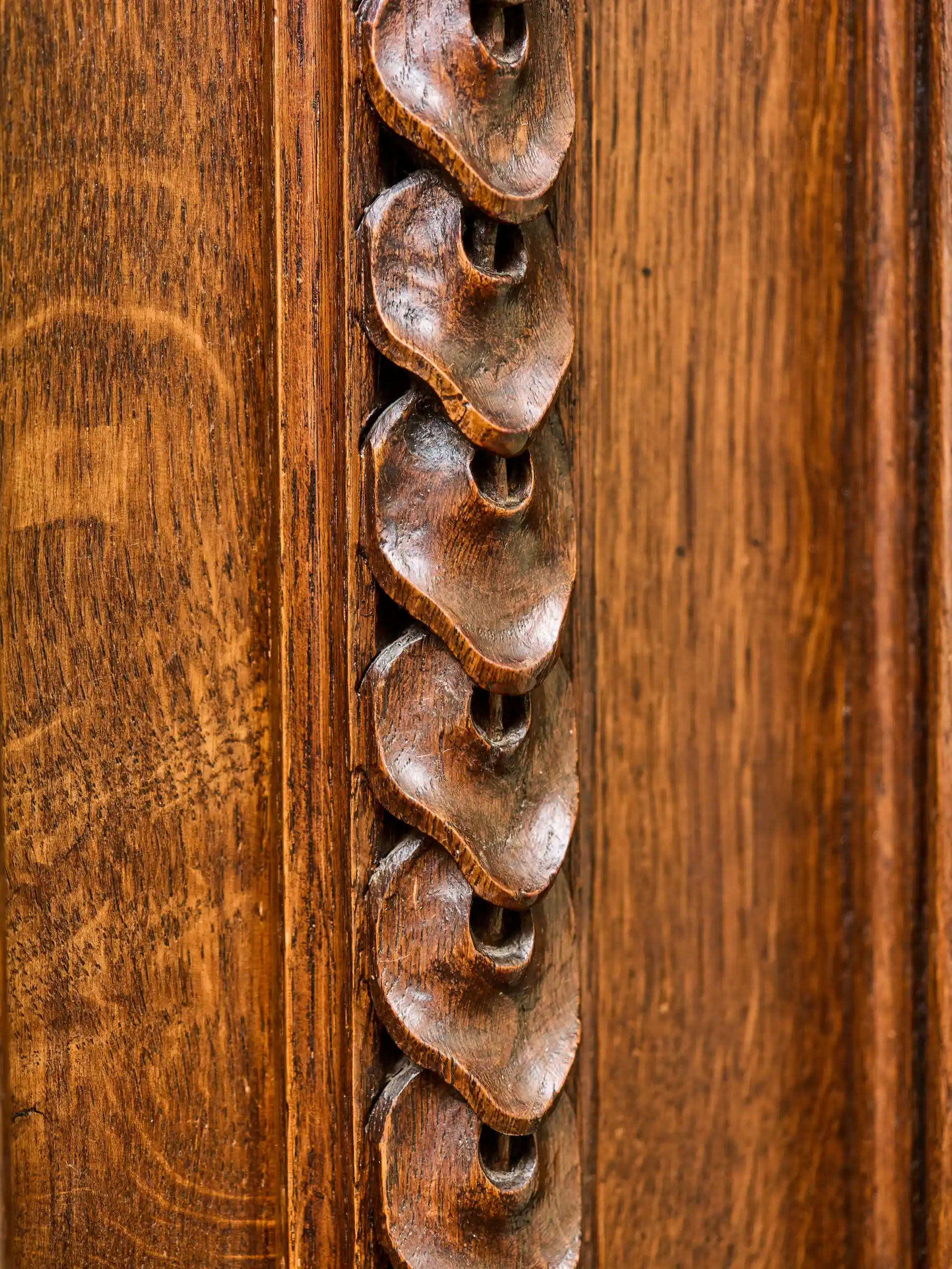 Masivní dubová knihovna v renesančním stylu, 19. století