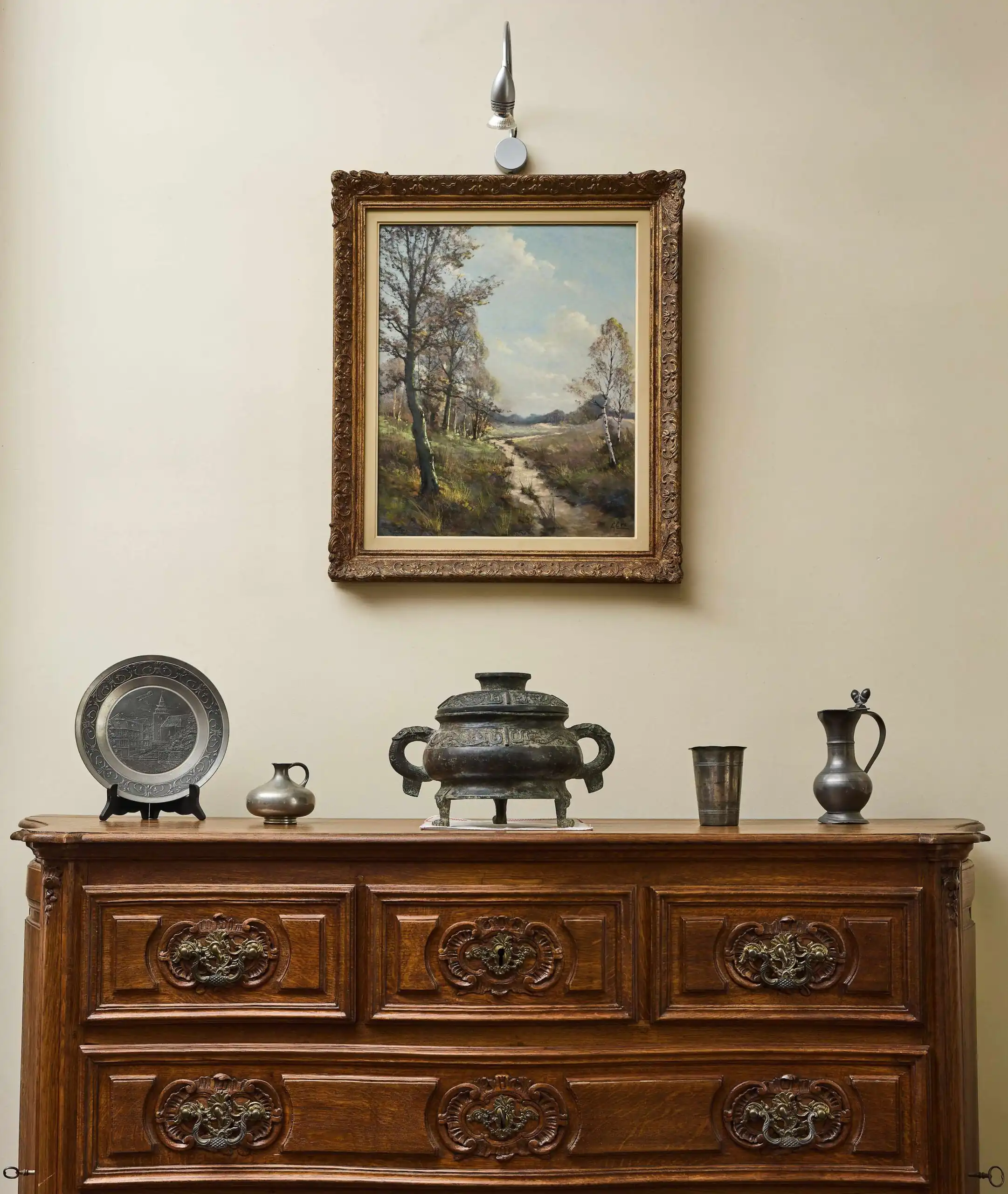 Cox Garstin (1892–1933), krajina, pastel pod sklem, 73 × 63 cm