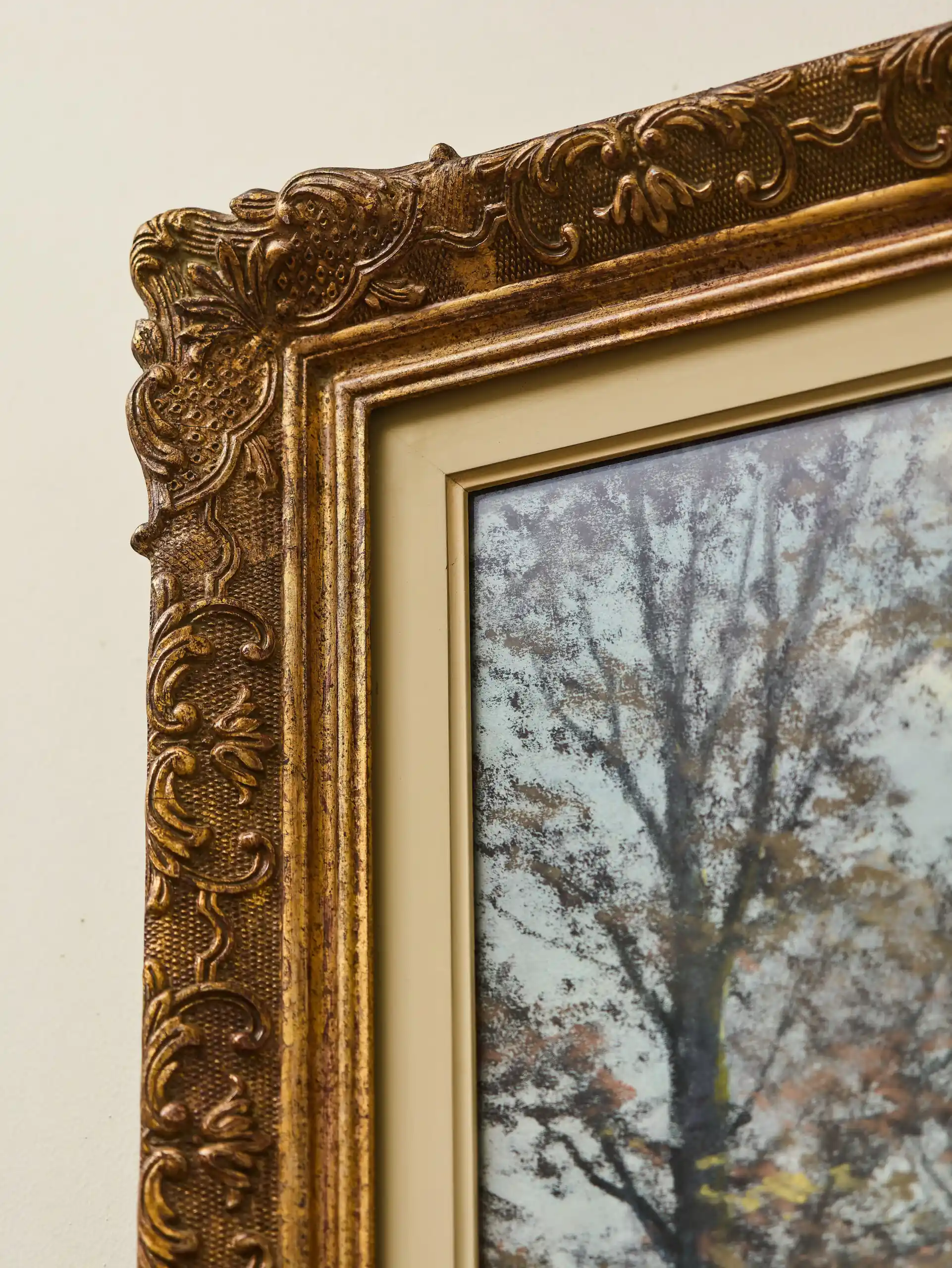 Cox Garstin (1892–1933), krajina, pastel pod sklem, 73 × 63 cm