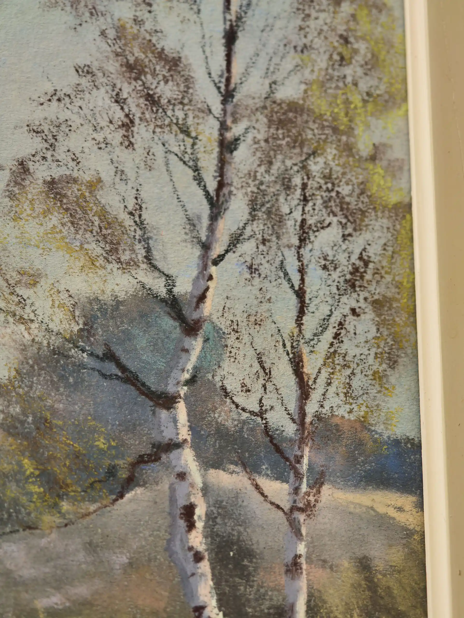 Cox Garstin (1892–1933), krajina, pastel pod sklem, 73 × 63 cm