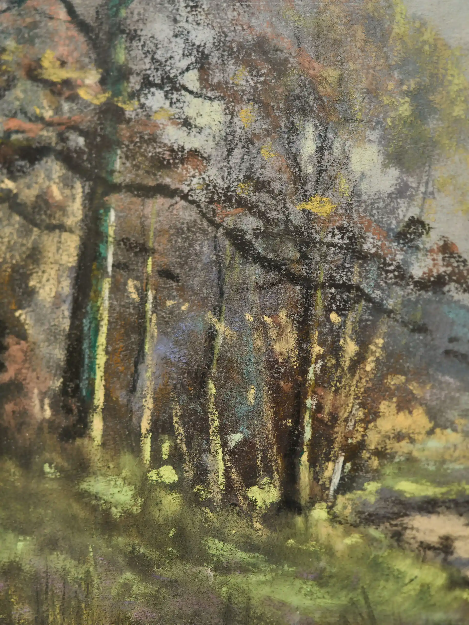 Cox Garstin (1892–1933), krajina, pastel pod sklem, 73 × 63 cm
