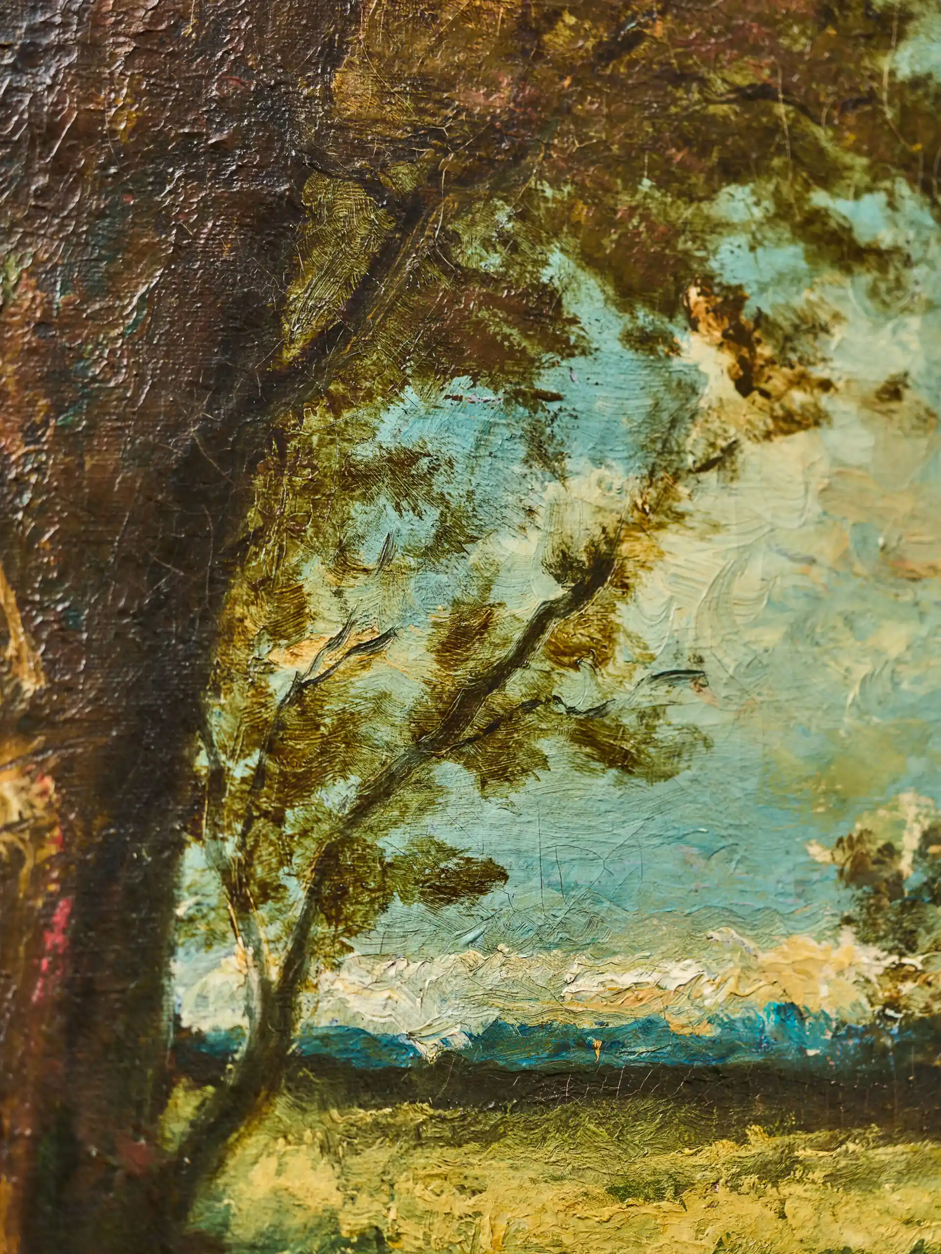 Výhled do krajiny. Sign. 92 X 77 cm , malba