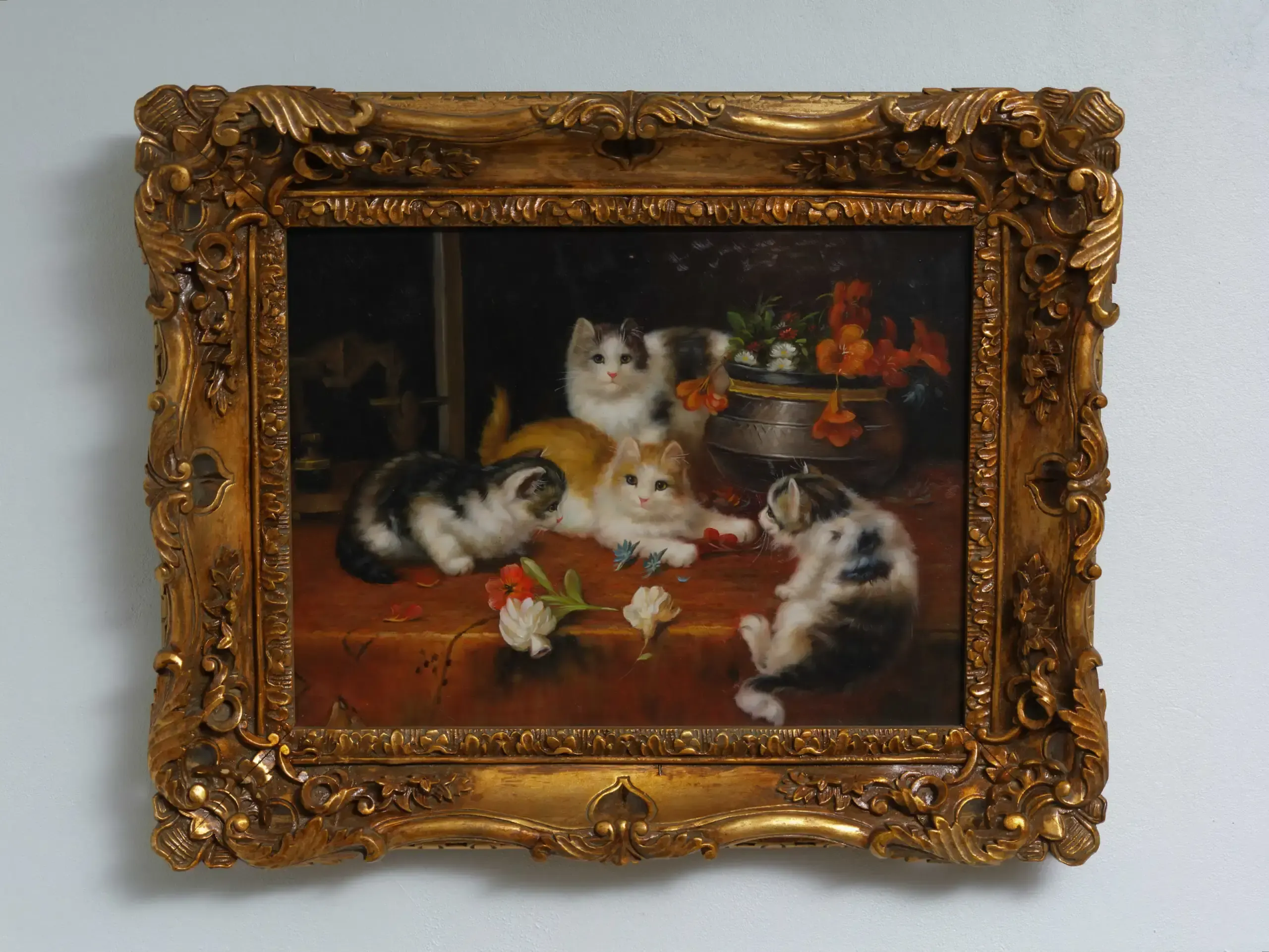 Obraz koťátka. Olej na desce 54 X 44 cm