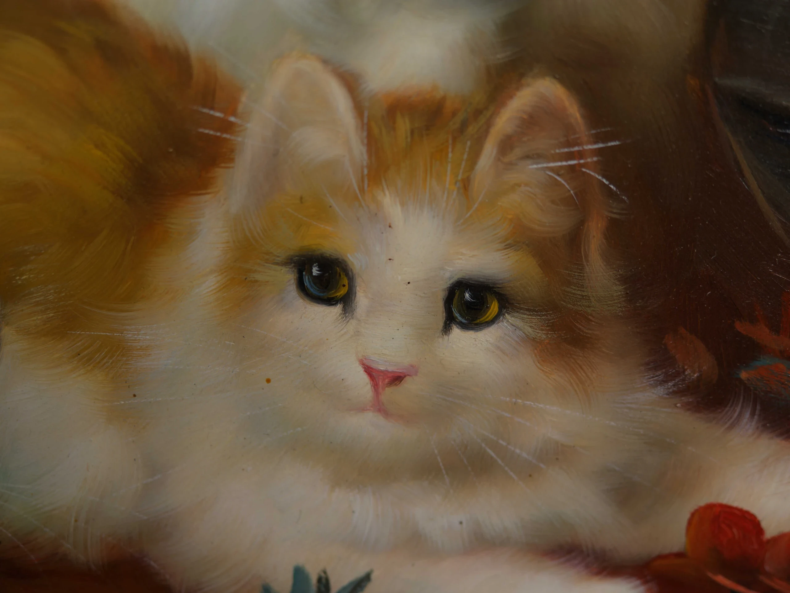 Obraz koťátka. Olej na desce 54 X 44 cm