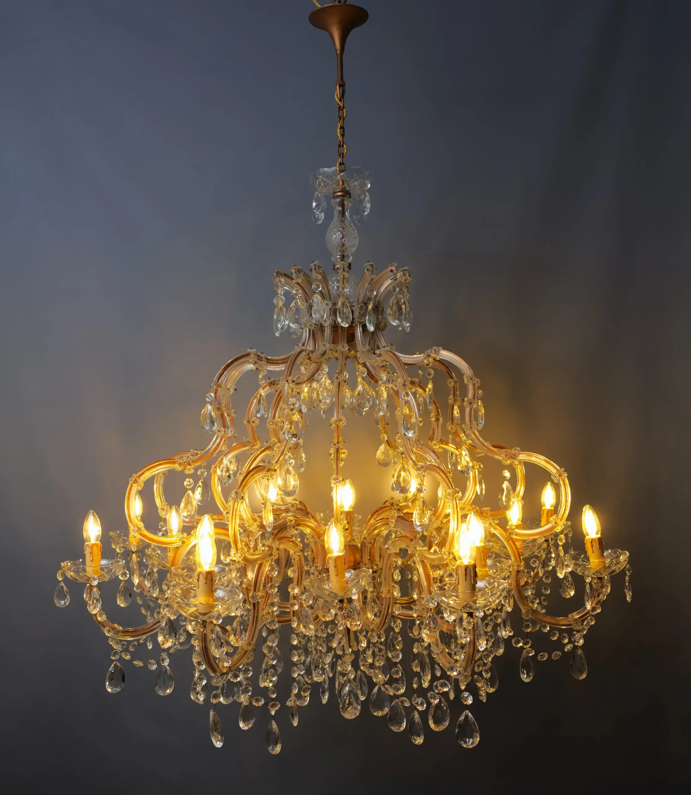Velký křišťálový lustr Marie Terezie 17 žárovek