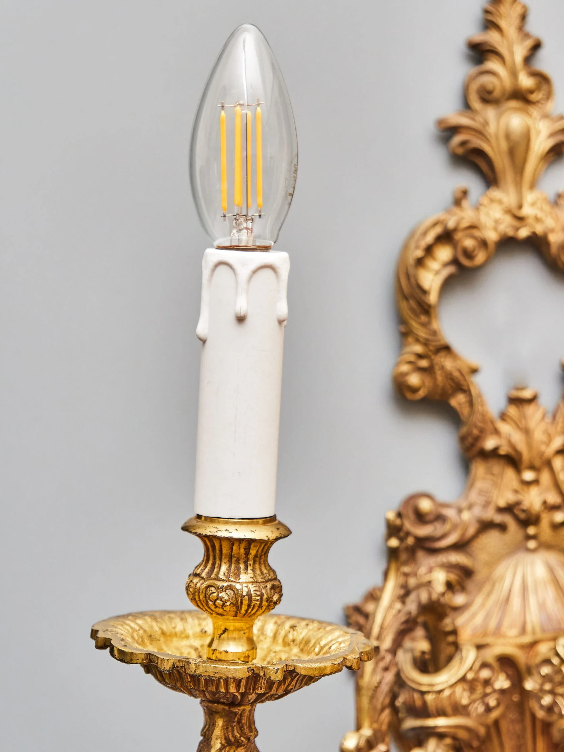 Rokoková nástěnná lampa / aplika velká 55 cm