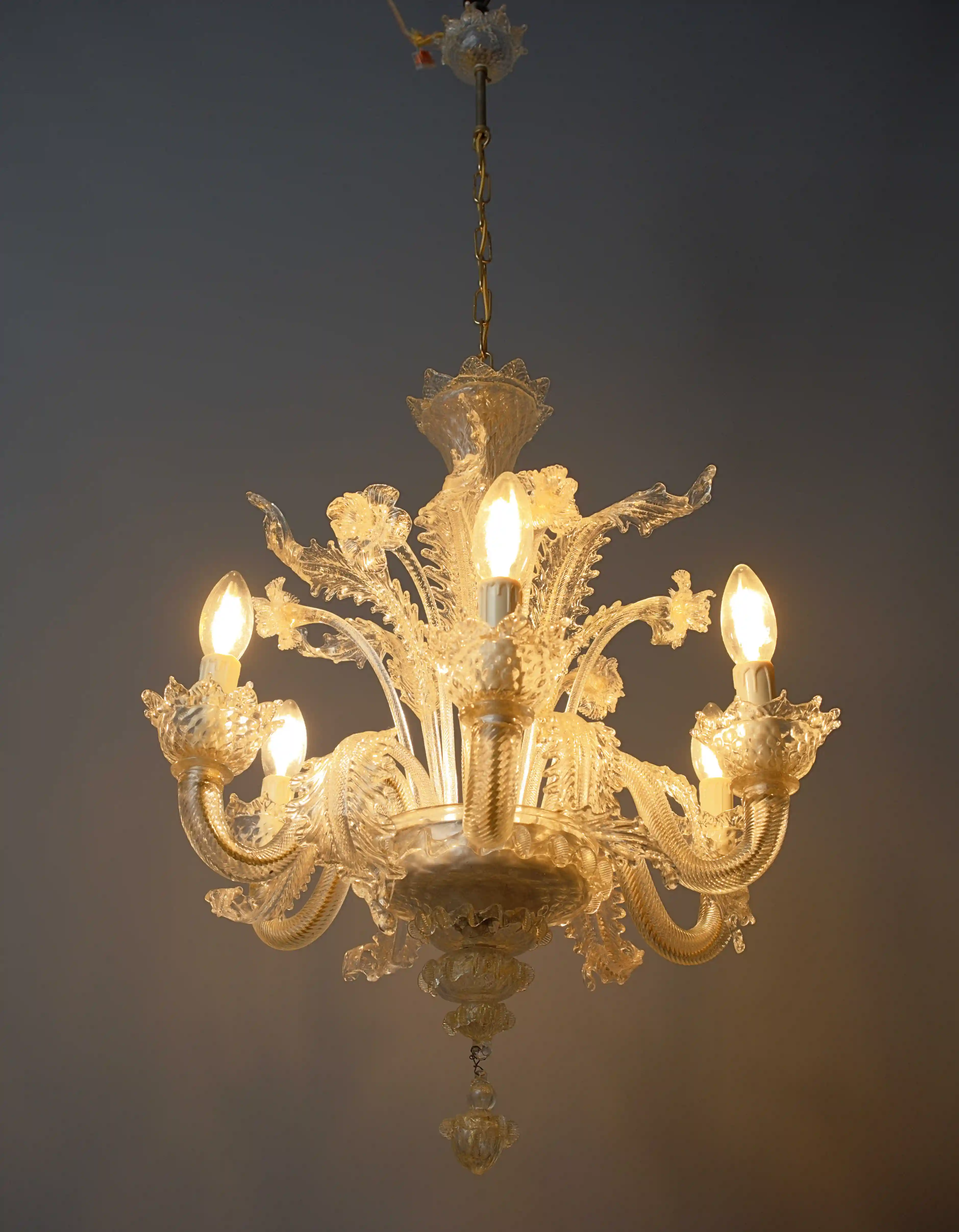 Malý šestiramenný benátský lustr - výška 58 cm