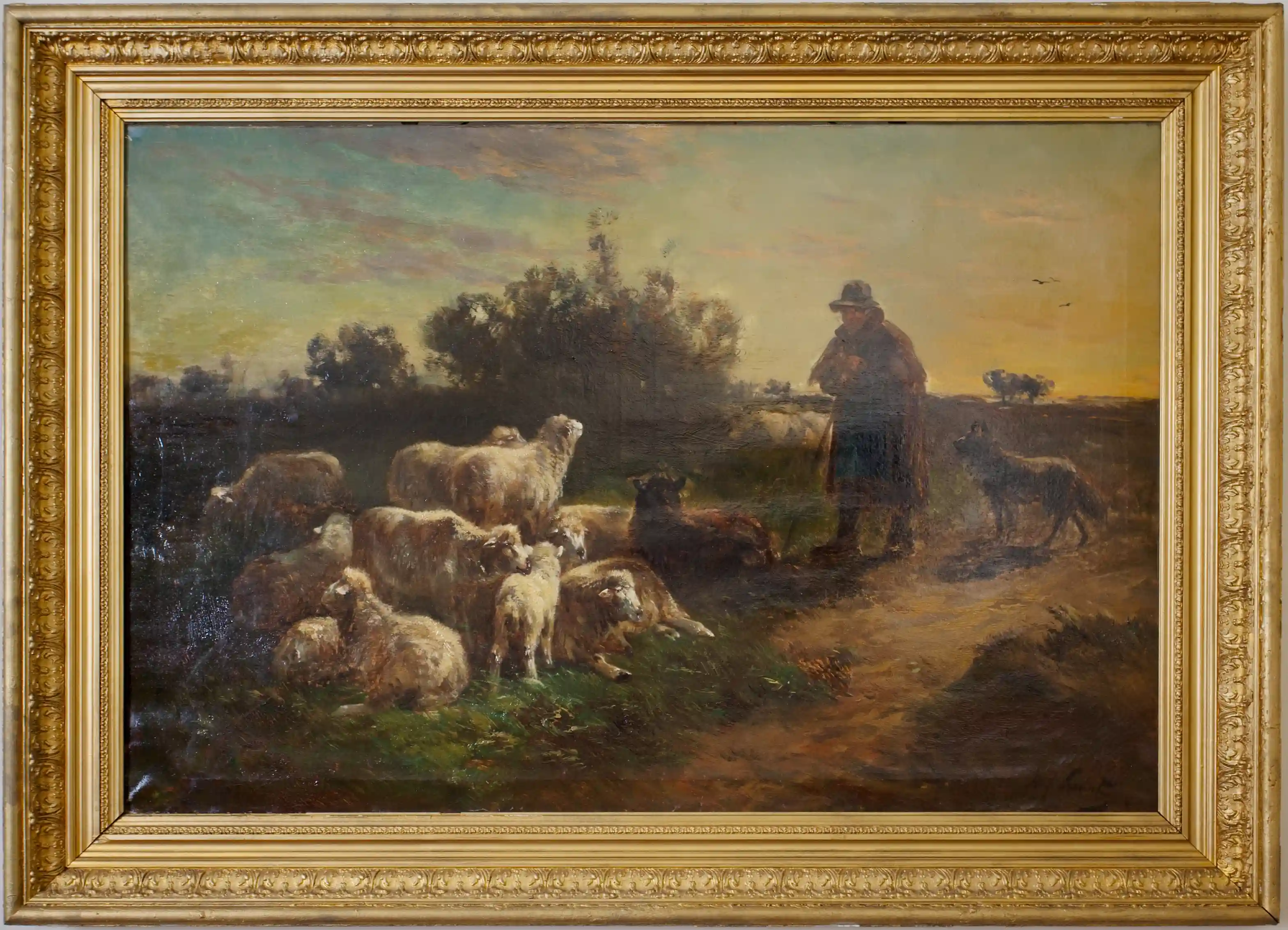 Pastýř se stádem ovcí Henry Schouten 144 X 105 cm