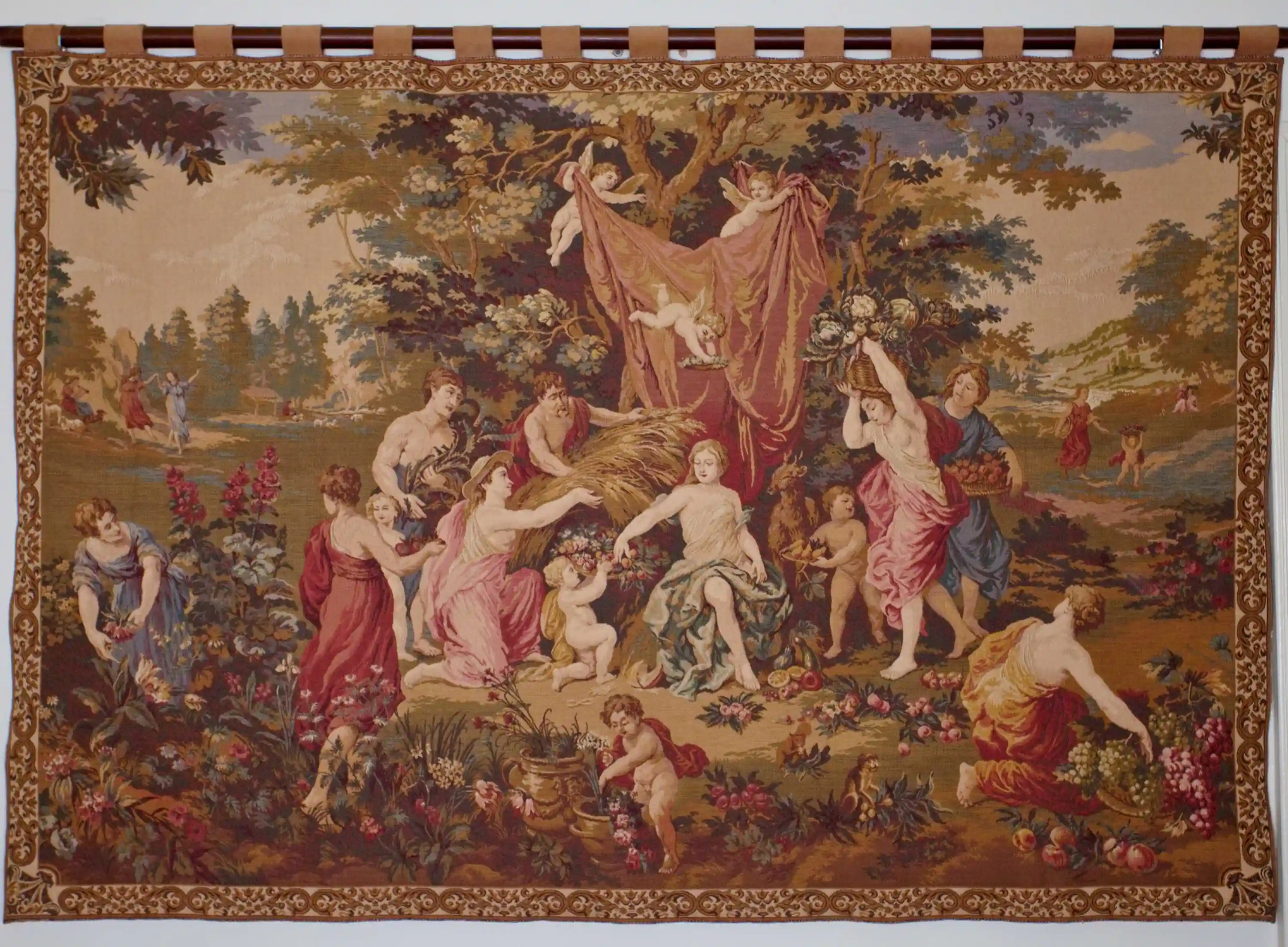 Barokní tapiserie / gobelín oslavující Demeter 140 X 200 cm