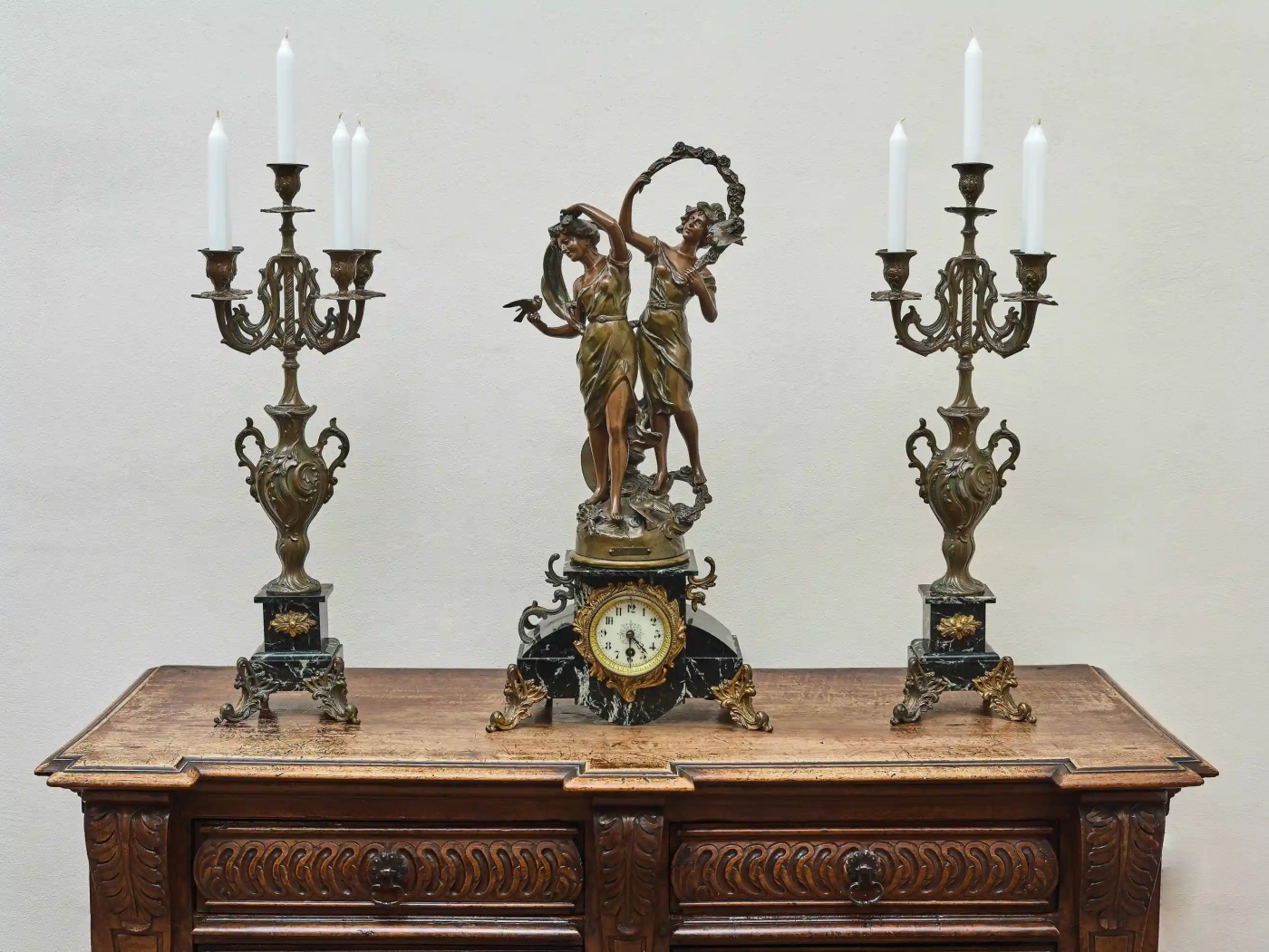 Francouzské krbové hodiny Japy Frères