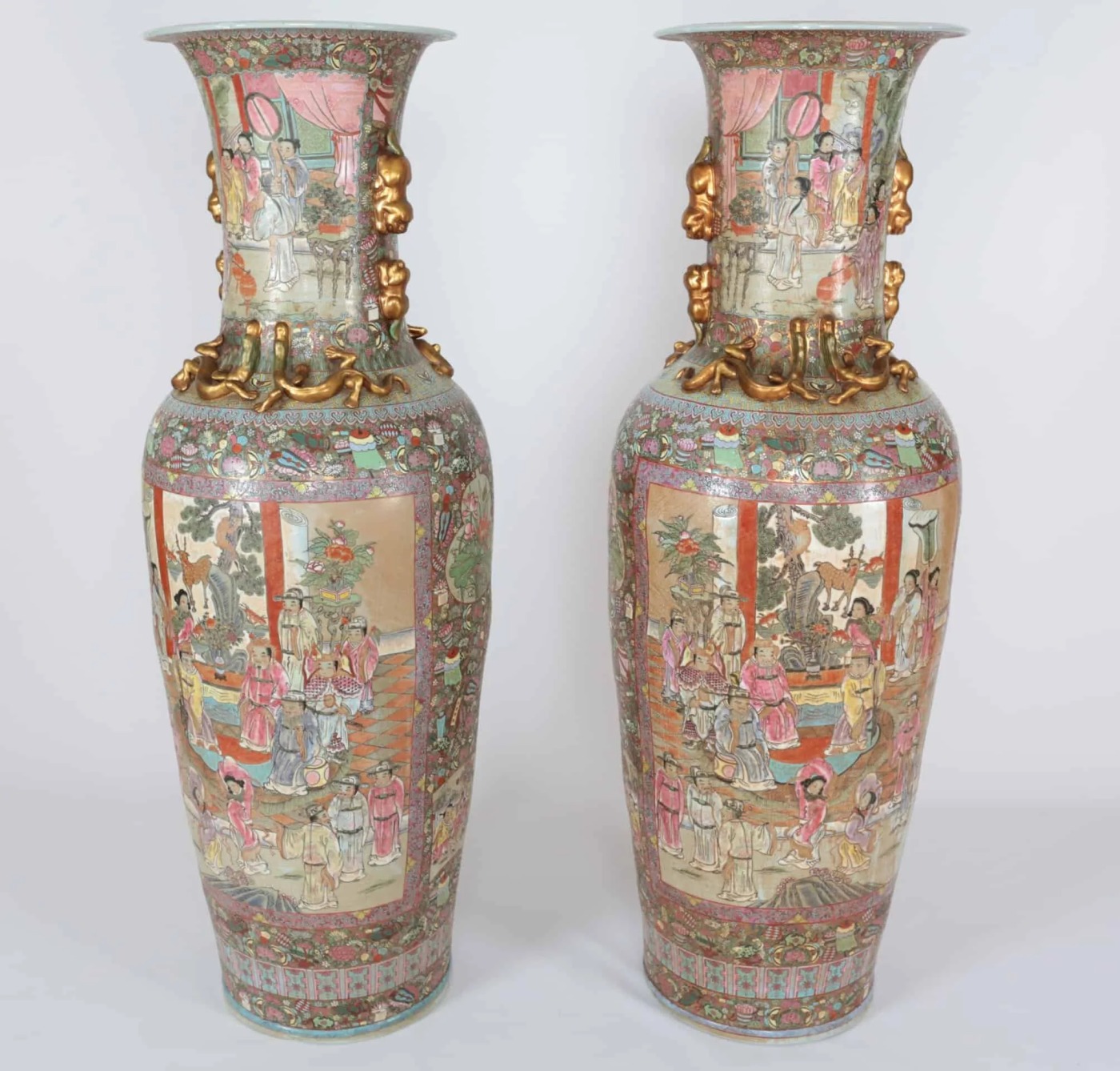 Vysoké Kantonské vázy Family Rose pár