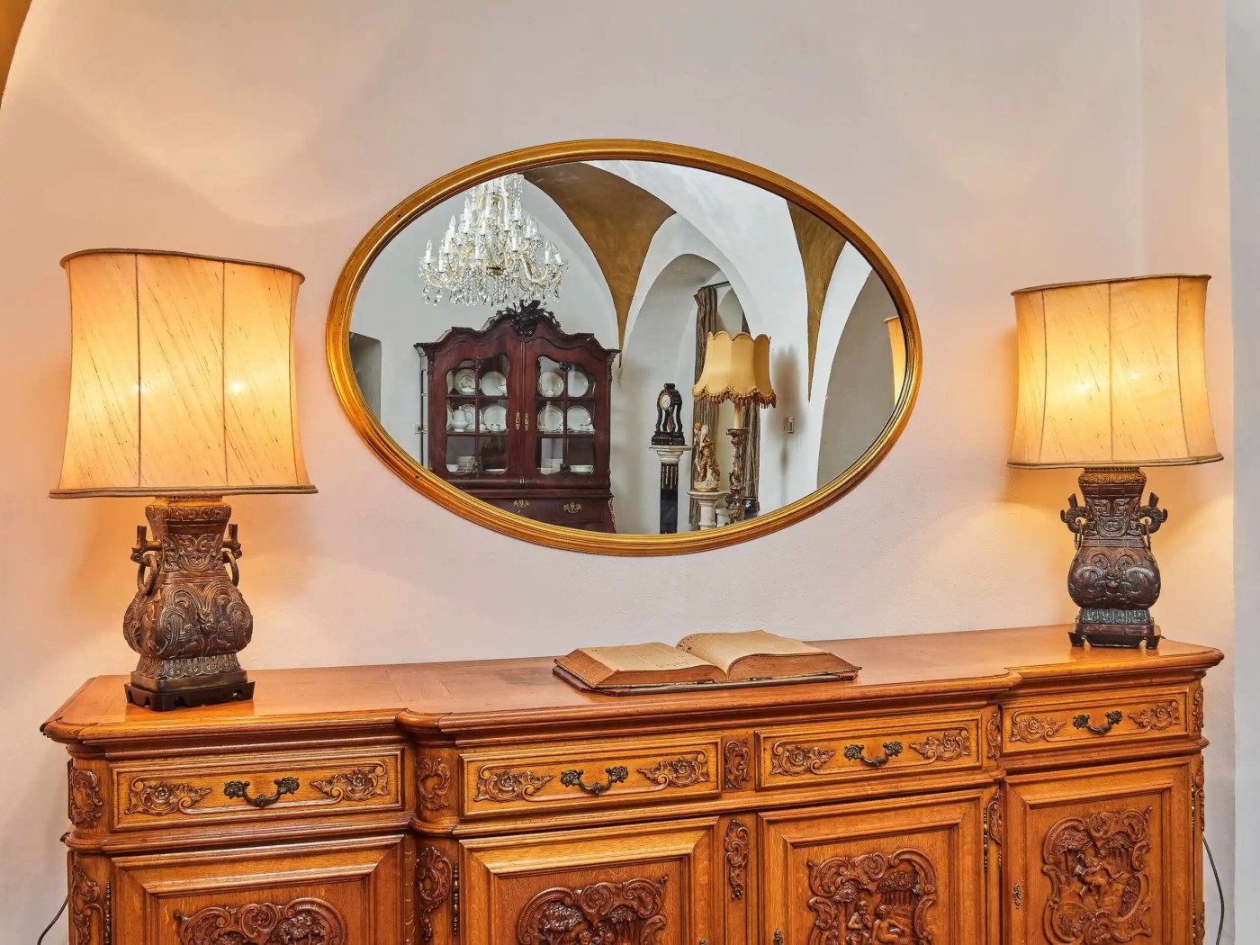 Párové lampy v asijském stylu z bronzu V 85 cm