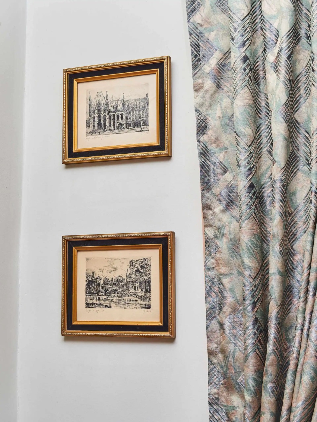 Bruggy – dvojice originálních kreseb tuší od Y. Briarna, kolem roku 1930