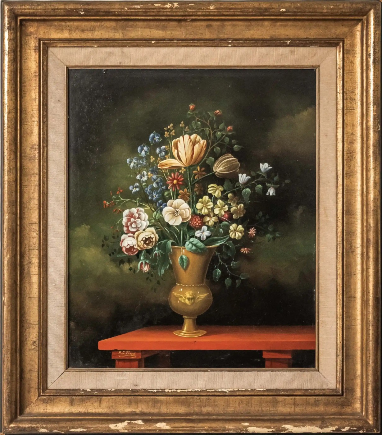 Květinové zátiší v renesančním stylu 78,5 X 69 cm – Reservé Z.P.