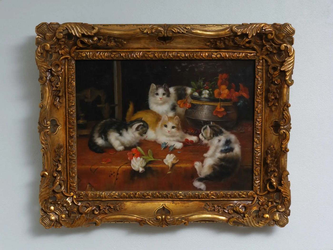 Obraz koťátka. Olej na desce 54 X 44 cm