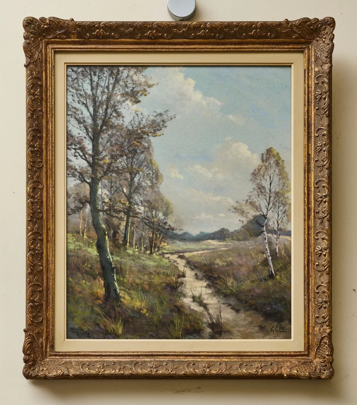 Cox Garstin (1892–1933), krajina, pastel pod sklem, 73 × 63 cm