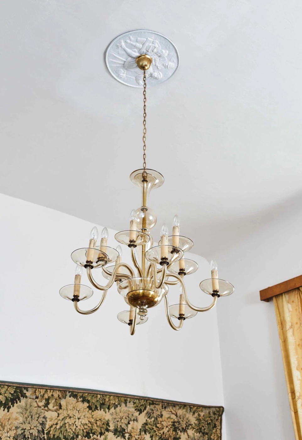 Murano skleněný lustr 1970