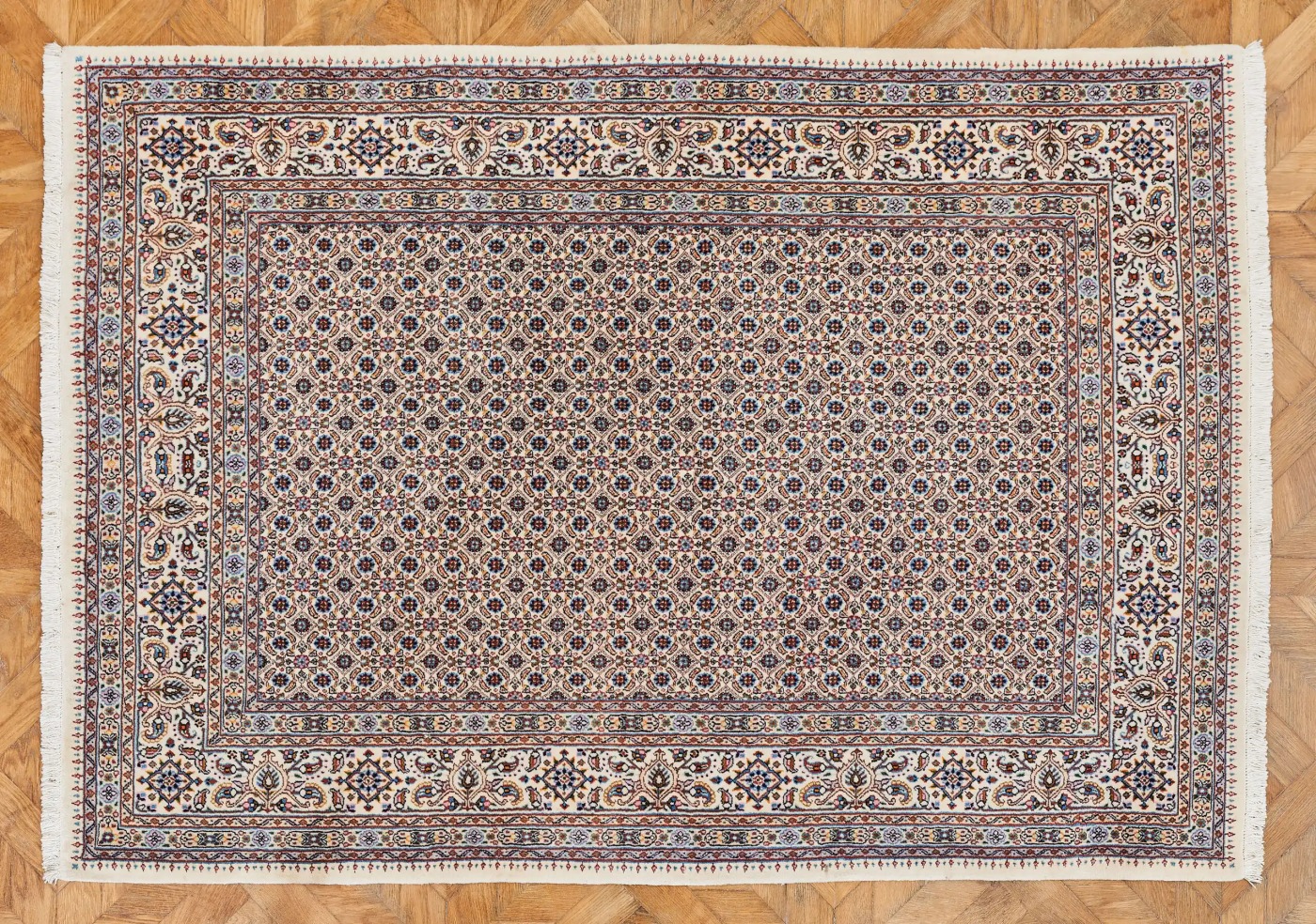 Ručně vázaný perský koberec Moud z Íránu – rozměr 218 x 150 cm