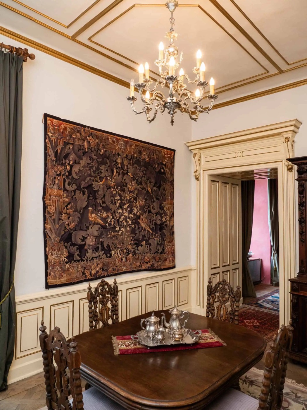 Velký gobelín / tapiserie „Zelené listy” 206 X 237 cm