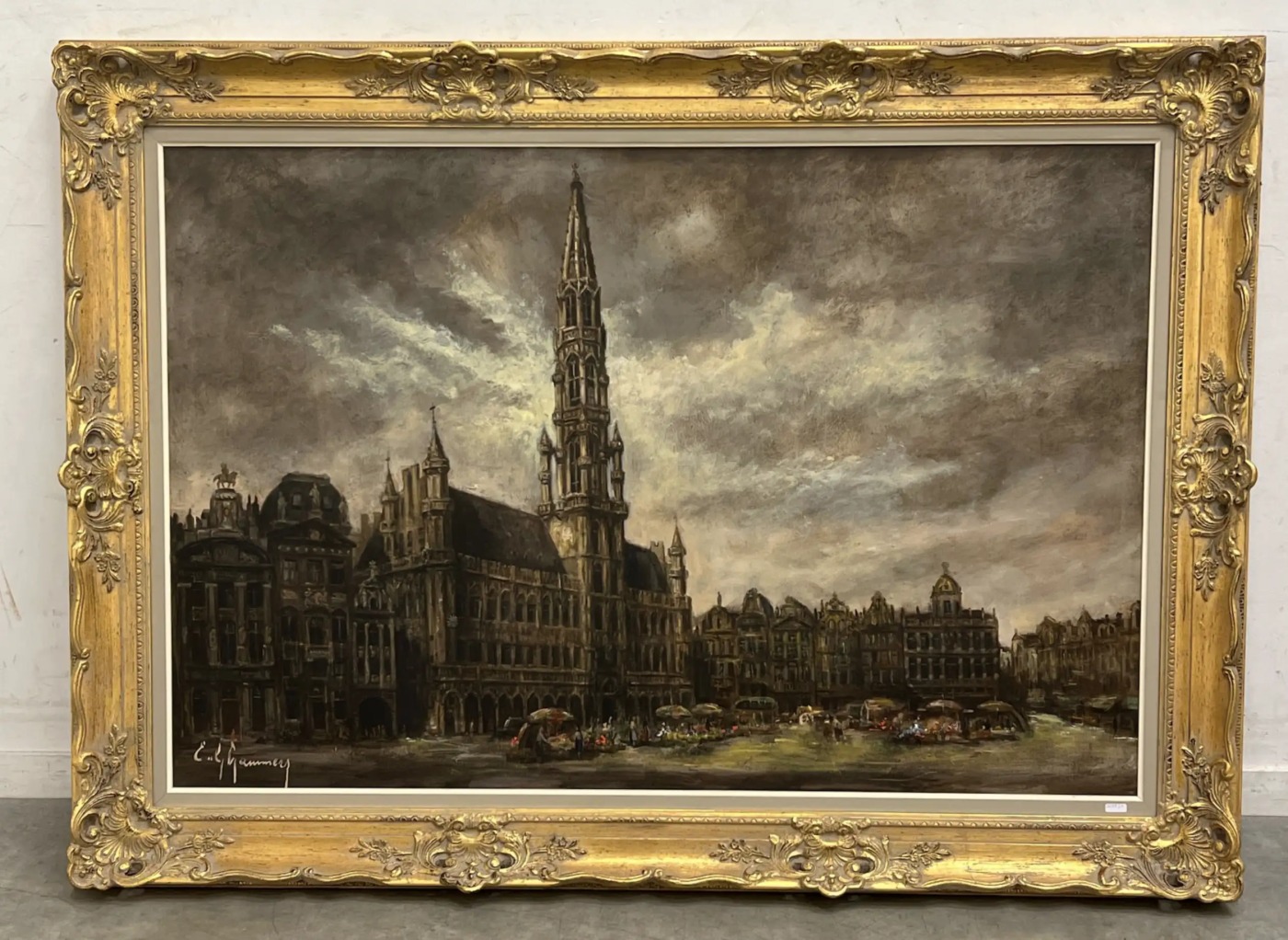 Emile Lammers Trh na Velkém Náměstí v Bruselu 120 X 80 cm