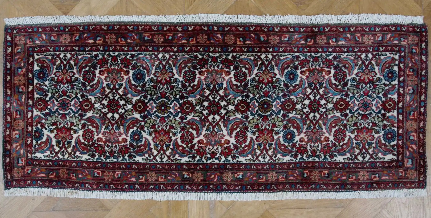 Perský běhoun Hamedán s květinovým dekorem 123 X 53 cm