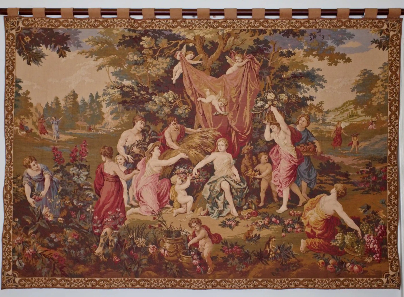 Barokní tapiserie / gobelín oslavující Demeter 140 X 200 cm